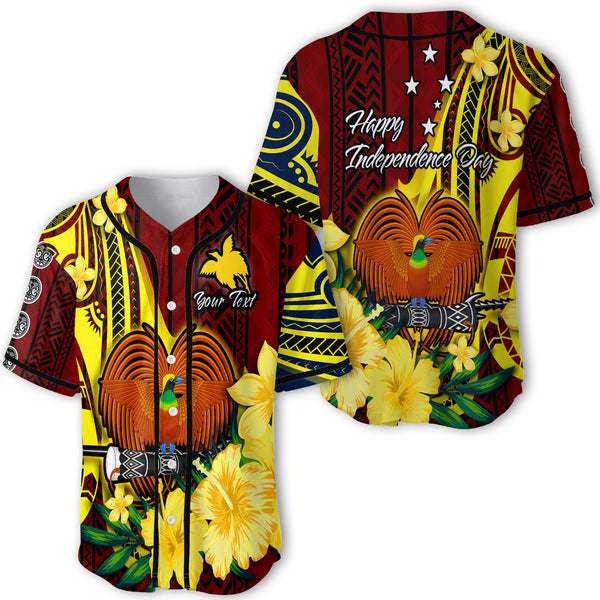 Custom Papua New Guinea Baseball Jersey Polynesian PNG Bird Independence Day - LH1