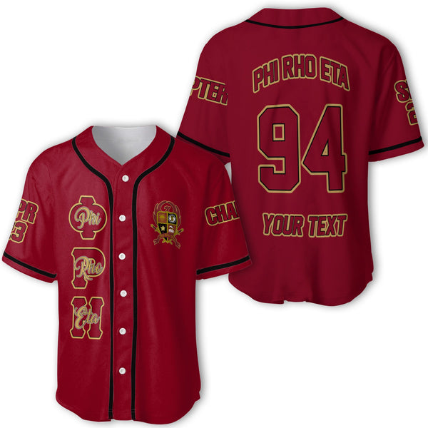 Fraternity Baseball Jersey - Personalized Phi Rho Eta Baseball Jersey Original Maroon Style