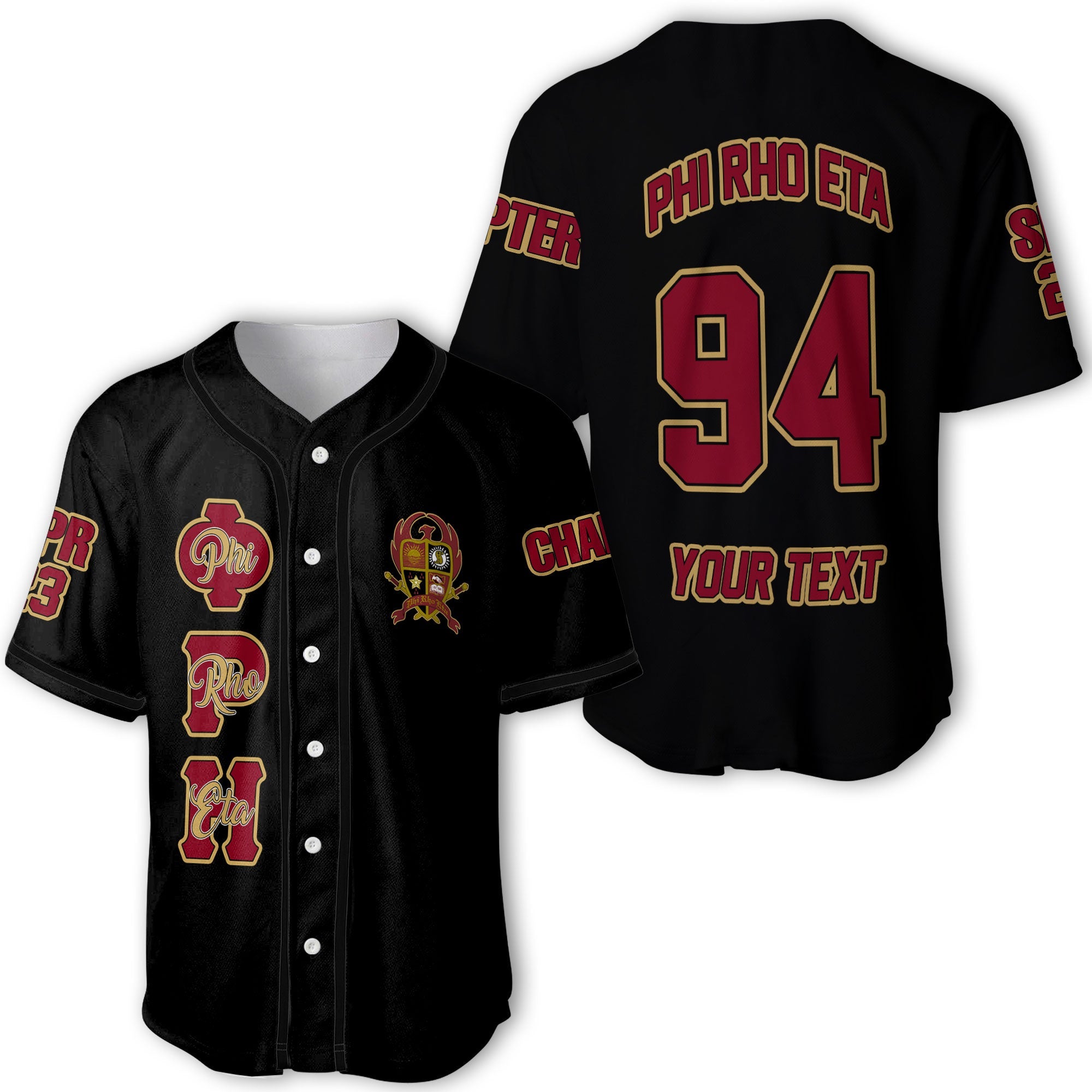 Fraternity Baseball Jersey - Personalized Phi Rho Eta Baseball Jersey Original Dark Style