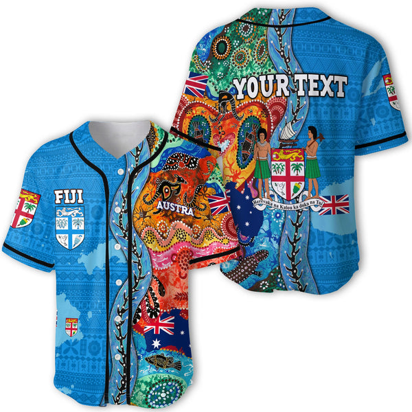 Custom Fiji Tapa & Australia Aboriginal Baseball Jersey