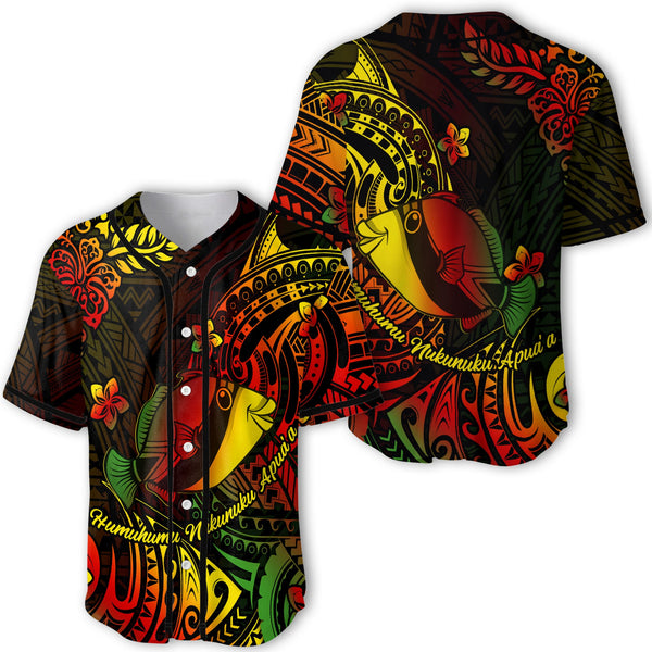 Hawaii Humuhumu Fish Baseball Jersey Reggae Style