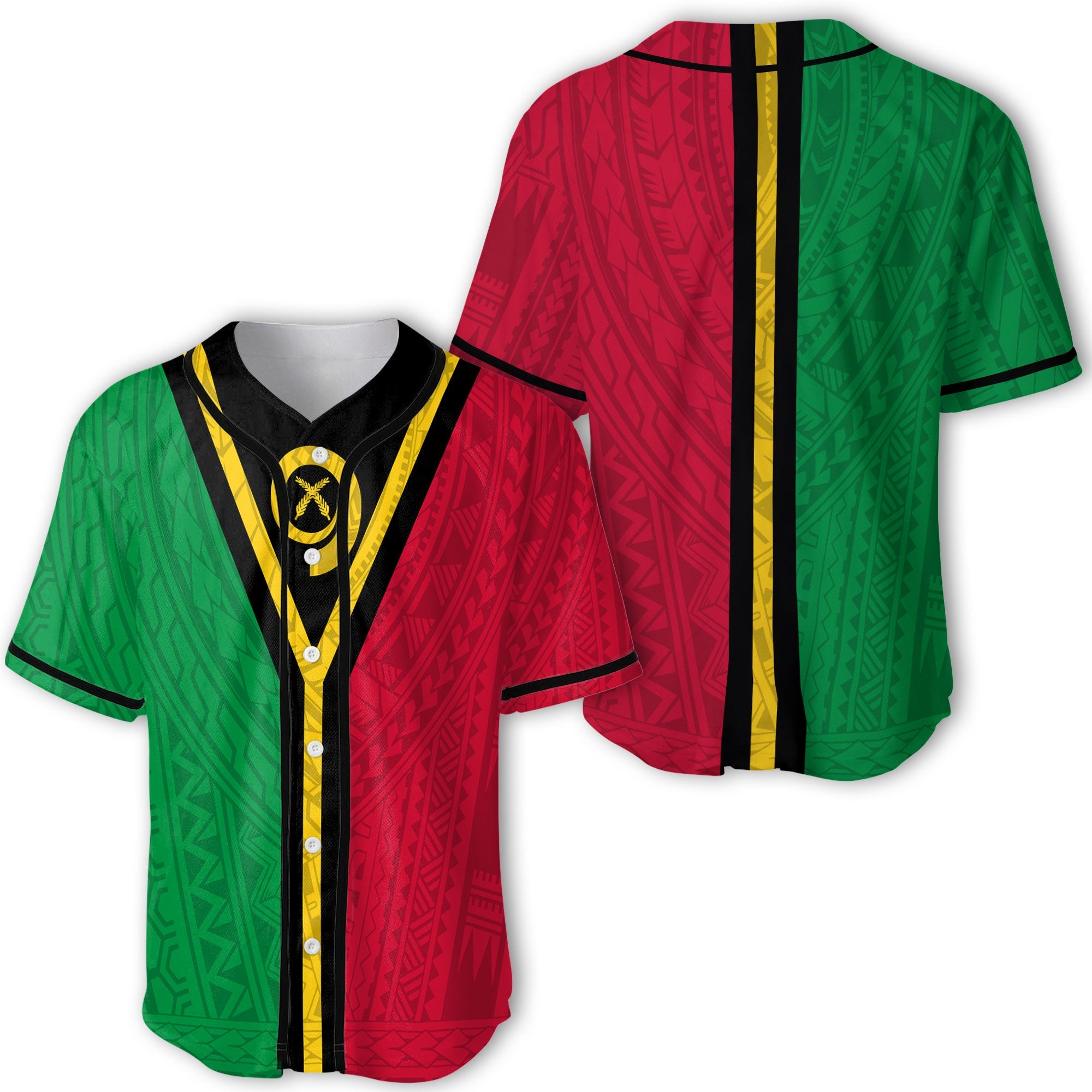 Vanuatu Baseball Jersey Polynesian Flag Style