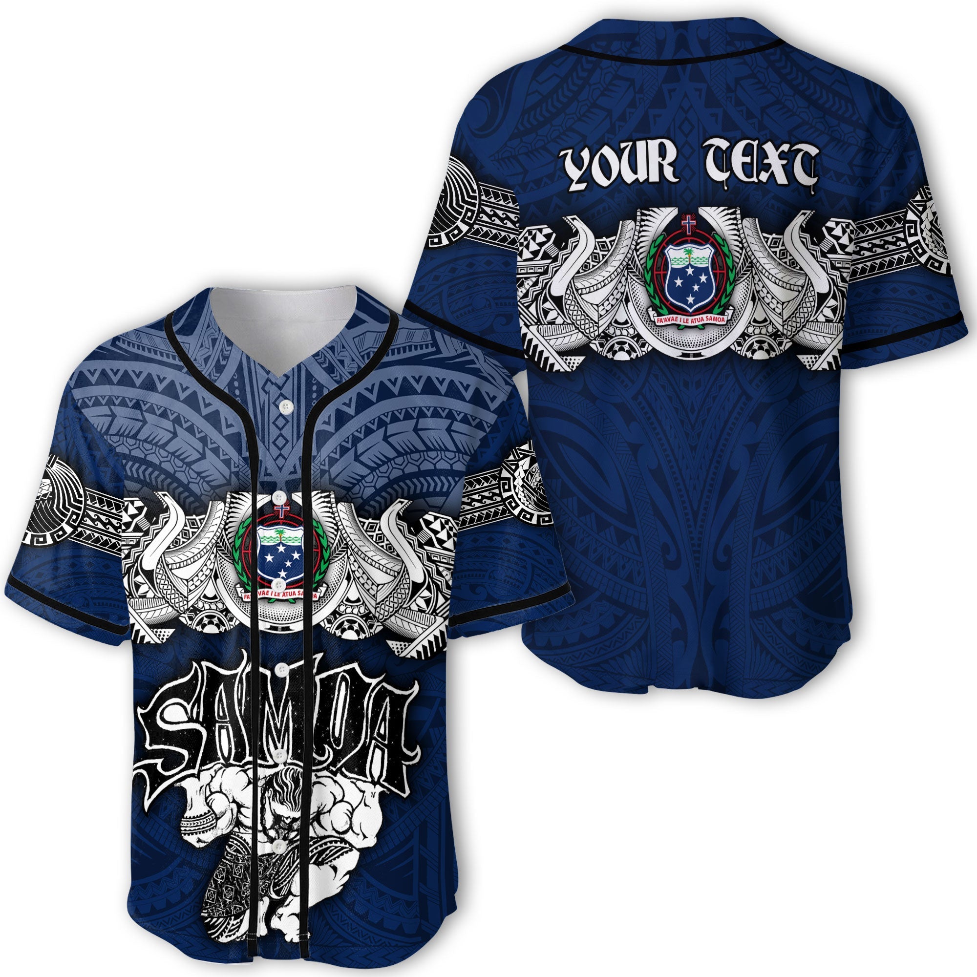 Custom Samoa Warrior Baseball Jersey