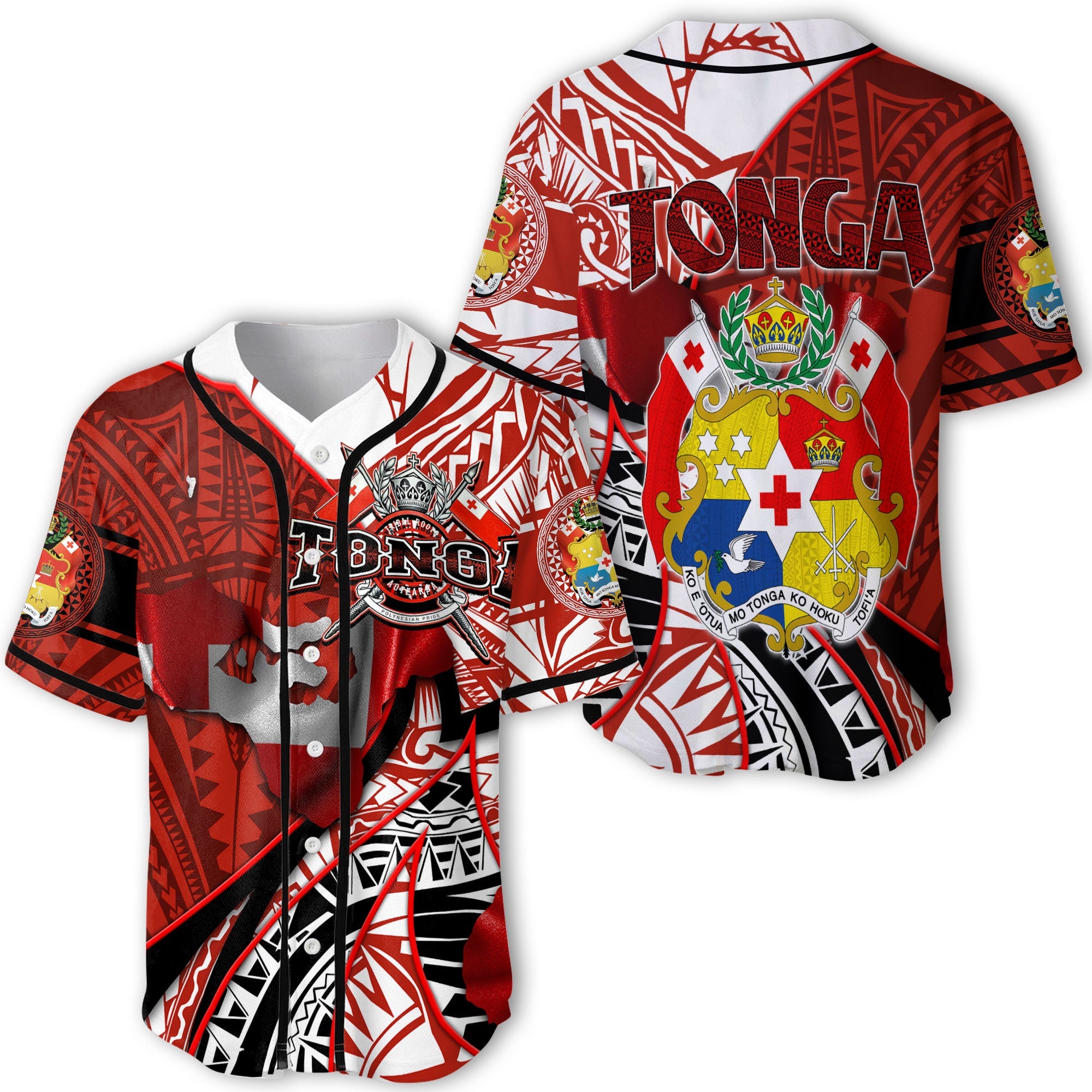 Tonga In My Heart Royal Coat Of Arms Baseball Jersey