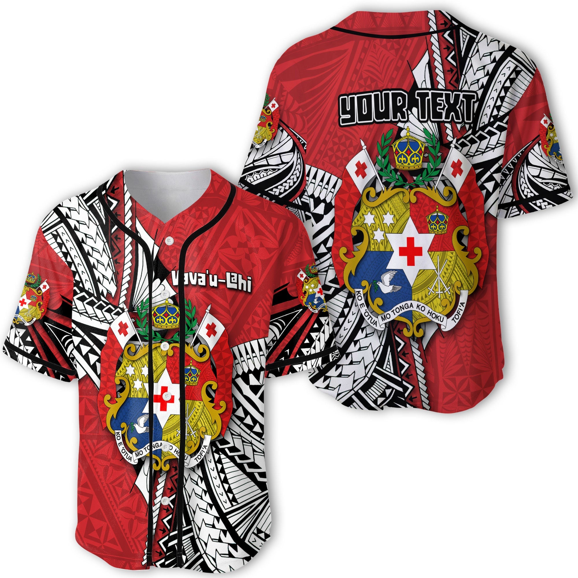 Custom Tonga Vava'u Lahi Coat Of Arms Baseball Jersey