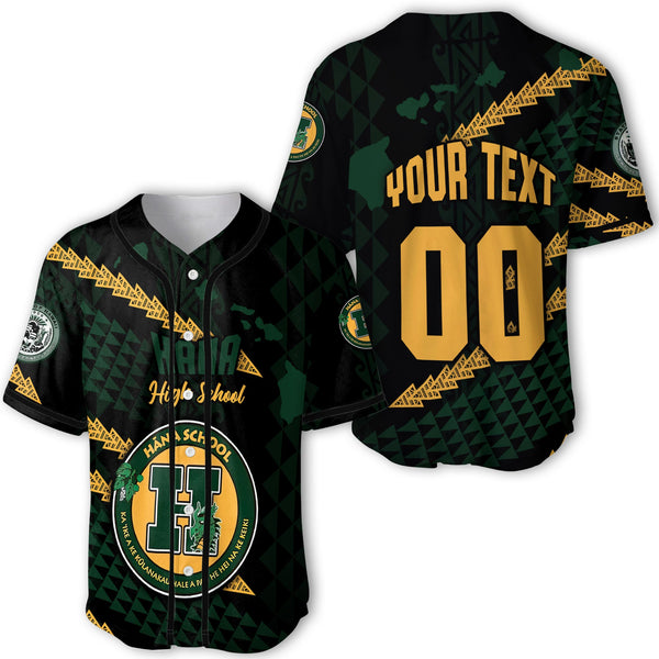 Hawaii Hana High & Elementary School Custom Baseball Jersey Map Style