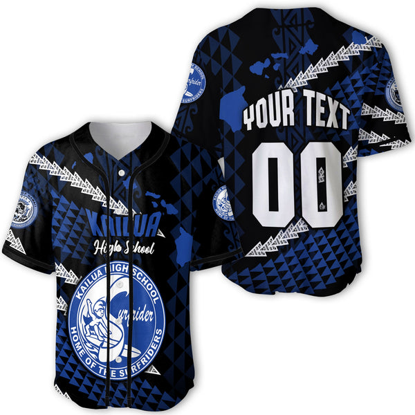 Hawaii Kailua High School Custom Baseball Jersey Map Style