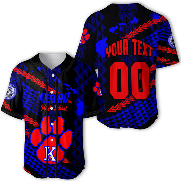 Hawaii Keaau High School Custom Baseball Jersey Map Style