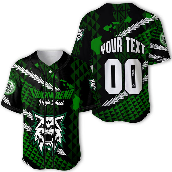 Hawaii Konawaena High School Custom Baseball Jersey Map Style