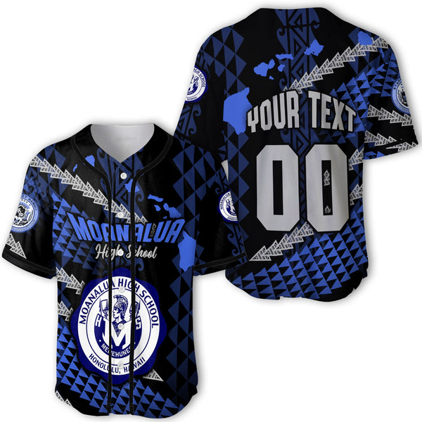 Hawaii Moanalua High School Custom Baseball Jersey Map Style