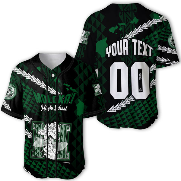 Hawaii Molokai High School Custom Baseball Jersey Map Style