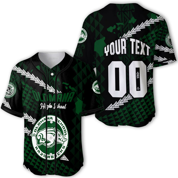 Hawaii Olomana High & Intermediate School Custom Baseball Jersey Map Style