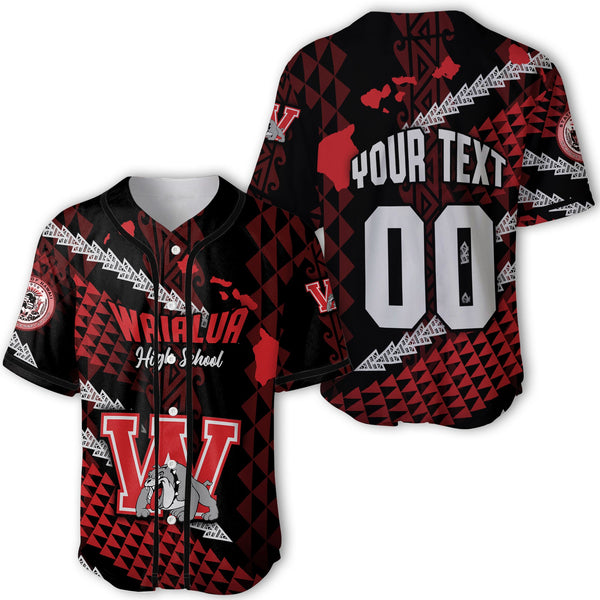 Hawaii Waialua High & Intermediate School Custom Baseball Jersey Map Style