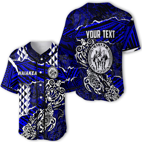 Hawaii Waiakea High School Custom Baseball Jersey Polynesian Turtle Style