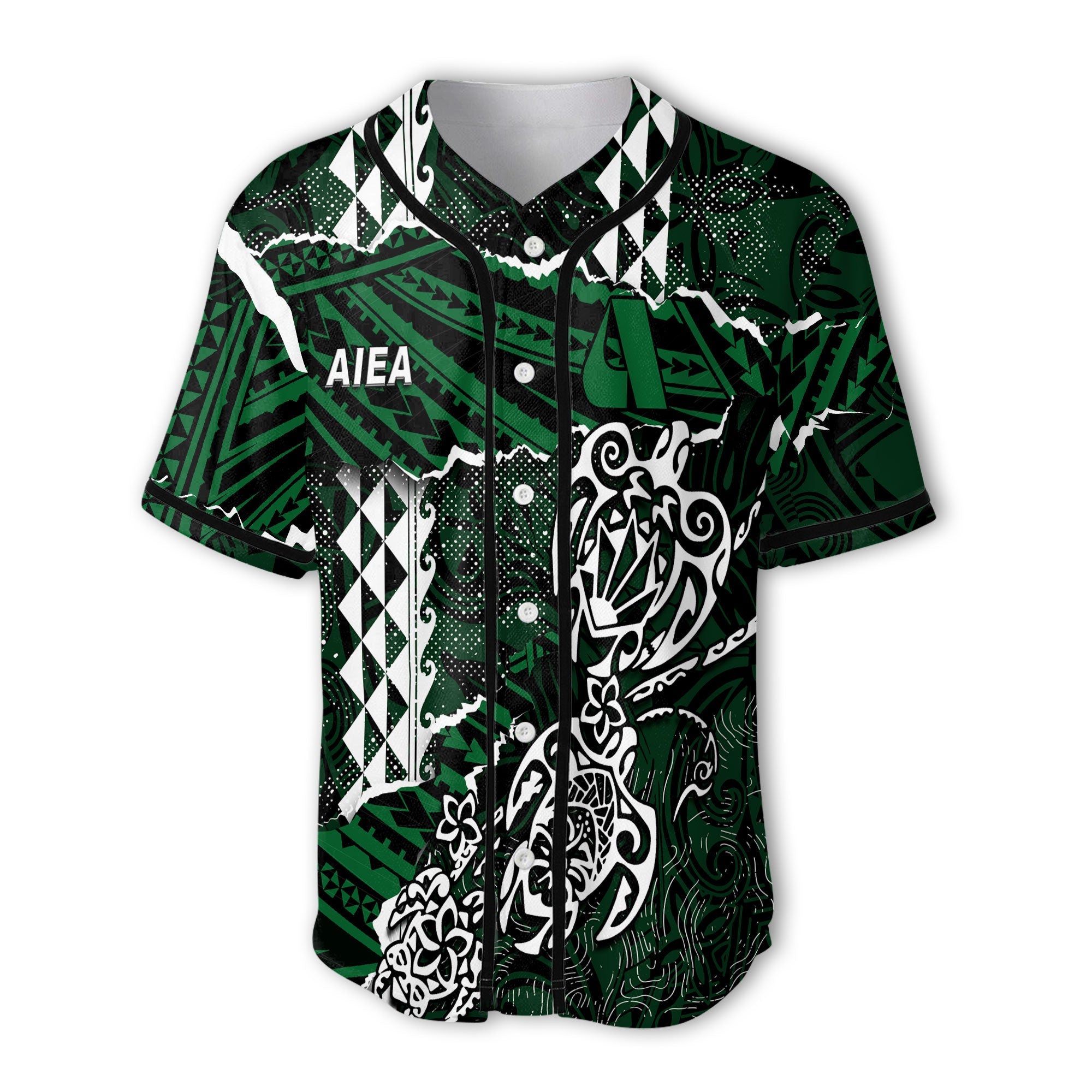 Hawaii Aiea High School Custom Baseball Jersey Polynesian Turtle Style