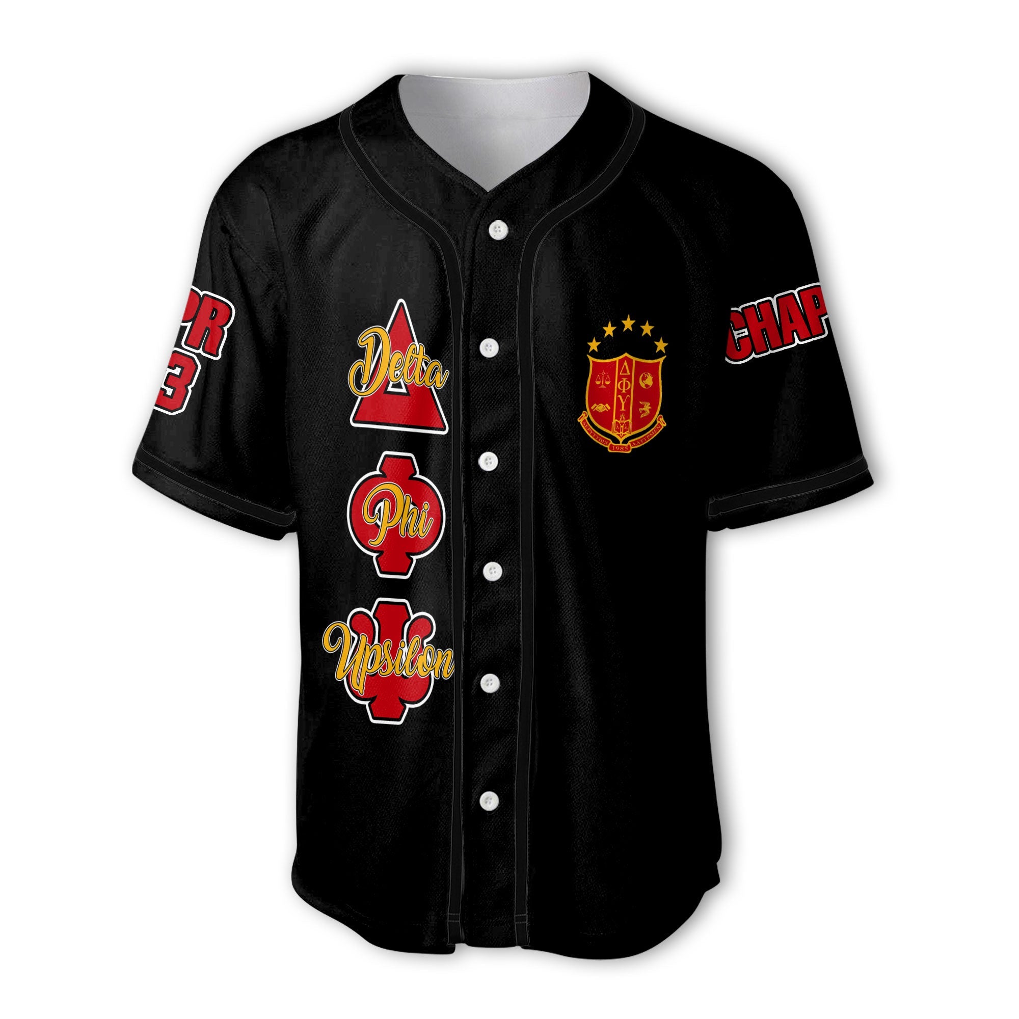 Fraternity Baseball Jersey - Personalized Delta Phi Upsilon Baseball Jersey Original Dark Style