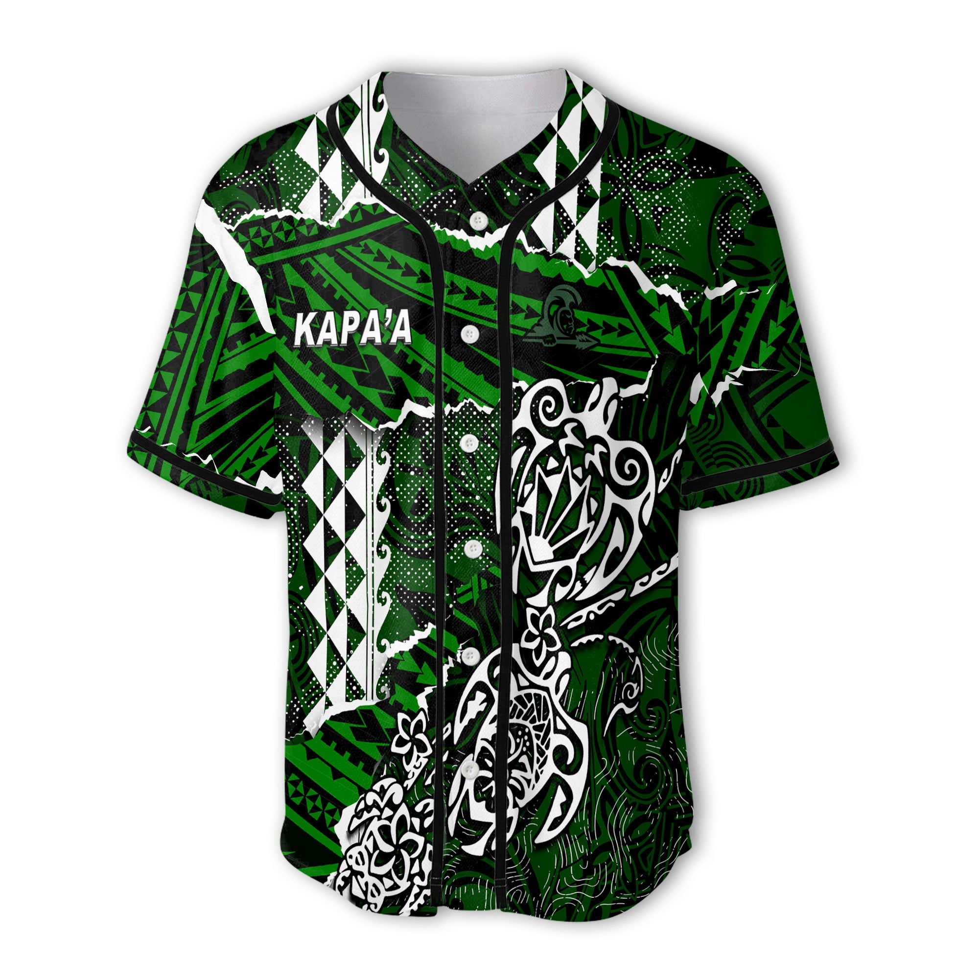 Hawaii Kapaa High School Custom Baseball Jersey Polynesian Turtle Style