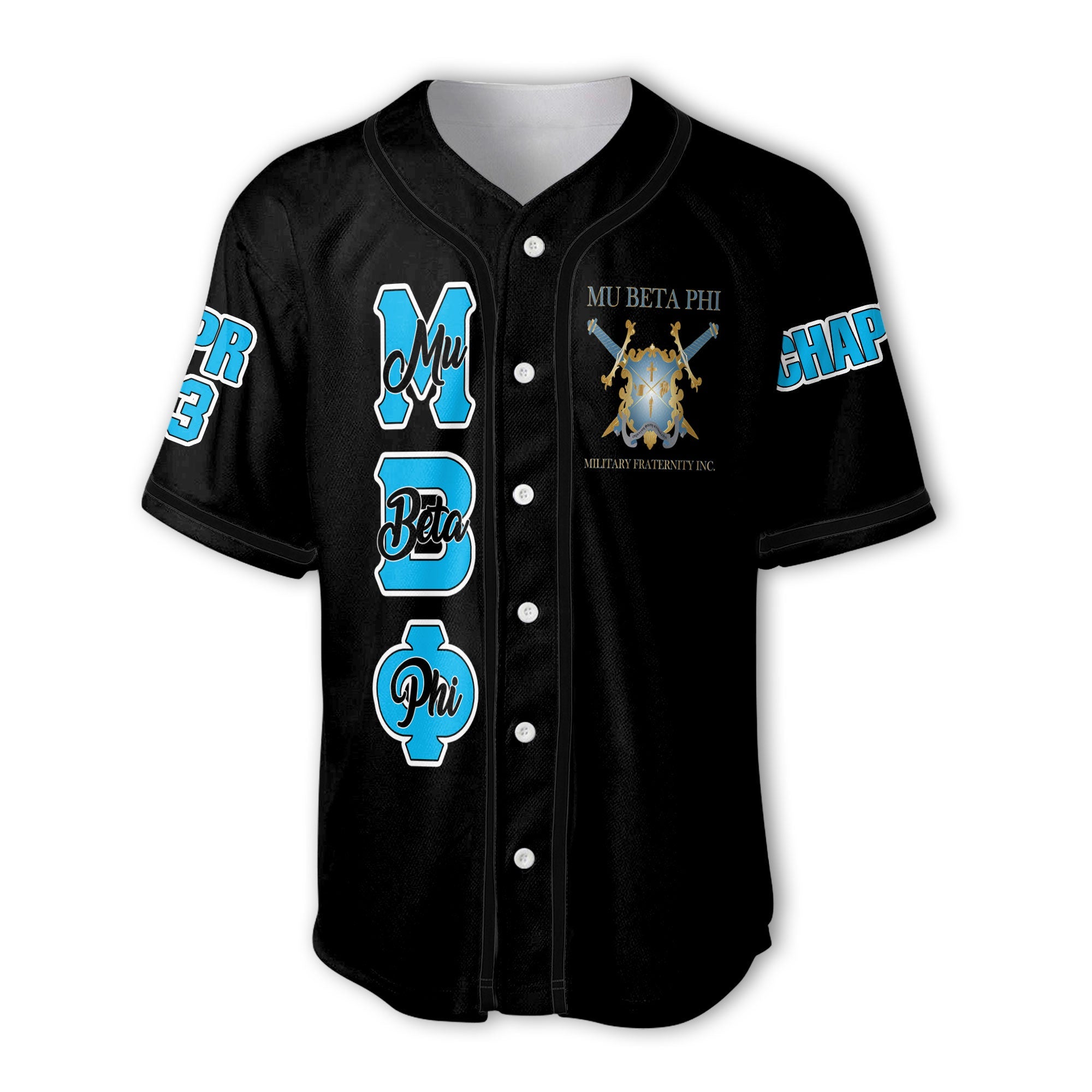 Fraternity Baseball Jersey - Personalized Mu Beta Phi Baseball Jersey Original Dark Style