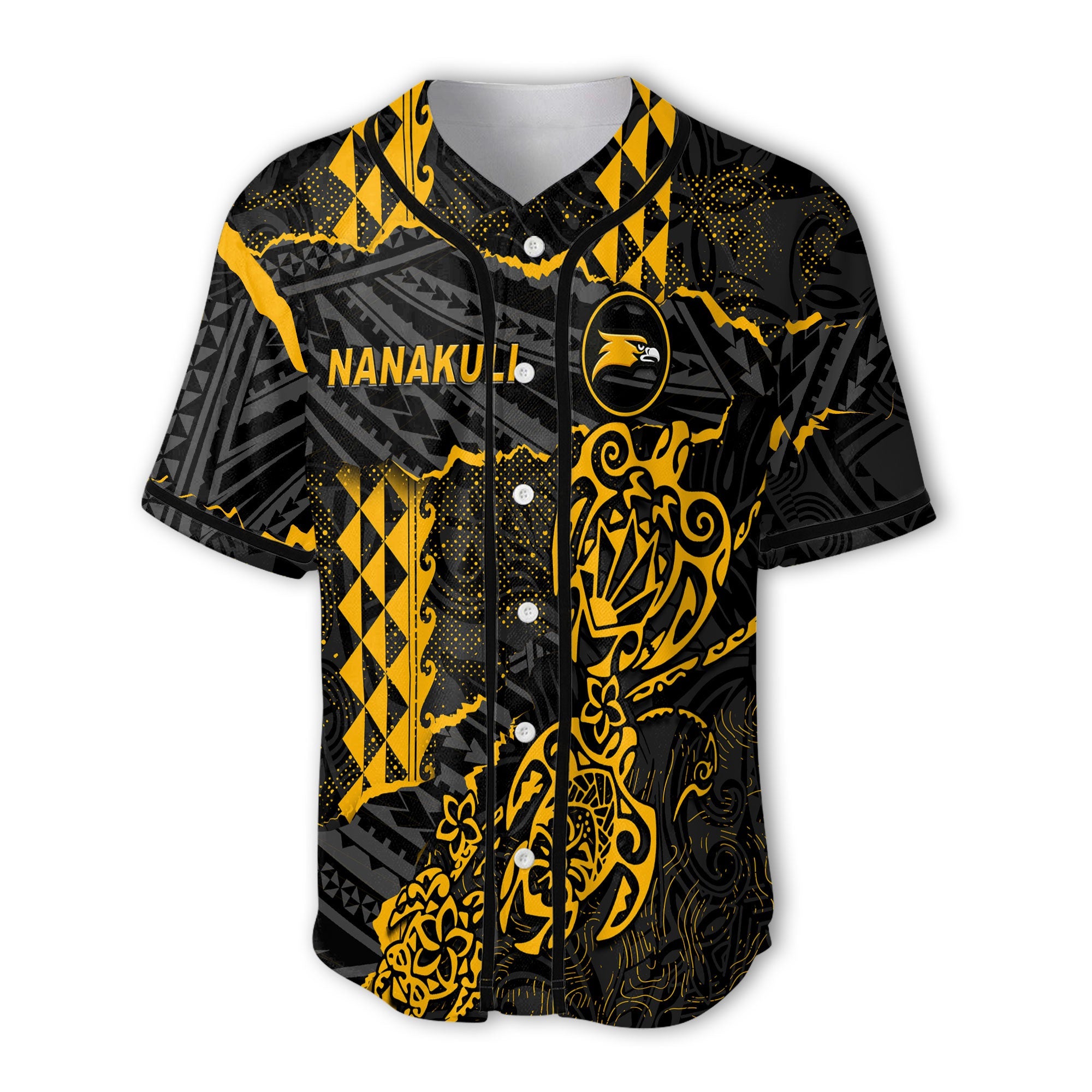 Hawaii Nanakuli High School Custom Baseball Jersey Polynesian Turtle Style