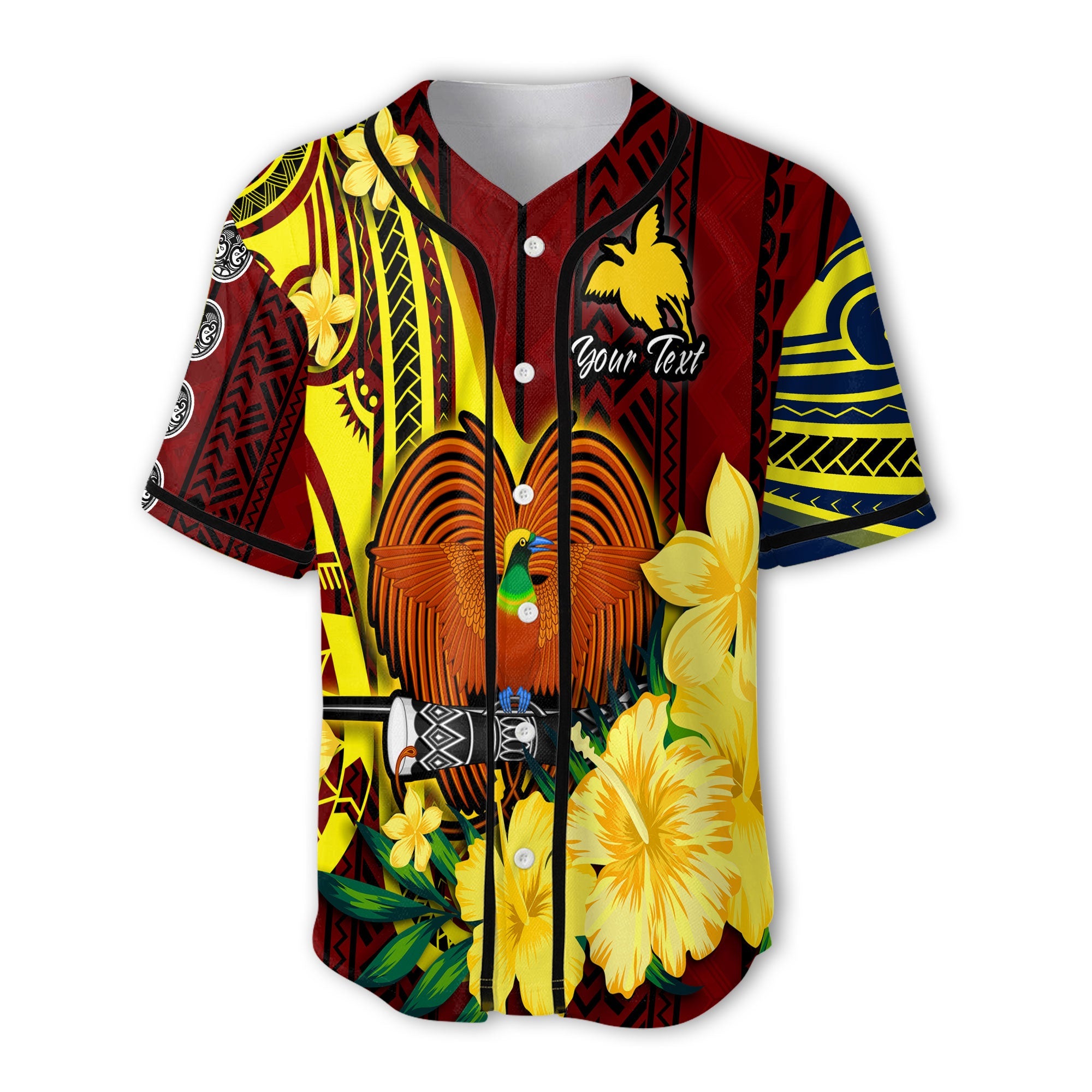 Custom Papua New Guinea Baseball Jersey Polynesian PNG Bird Independence Day - LH1