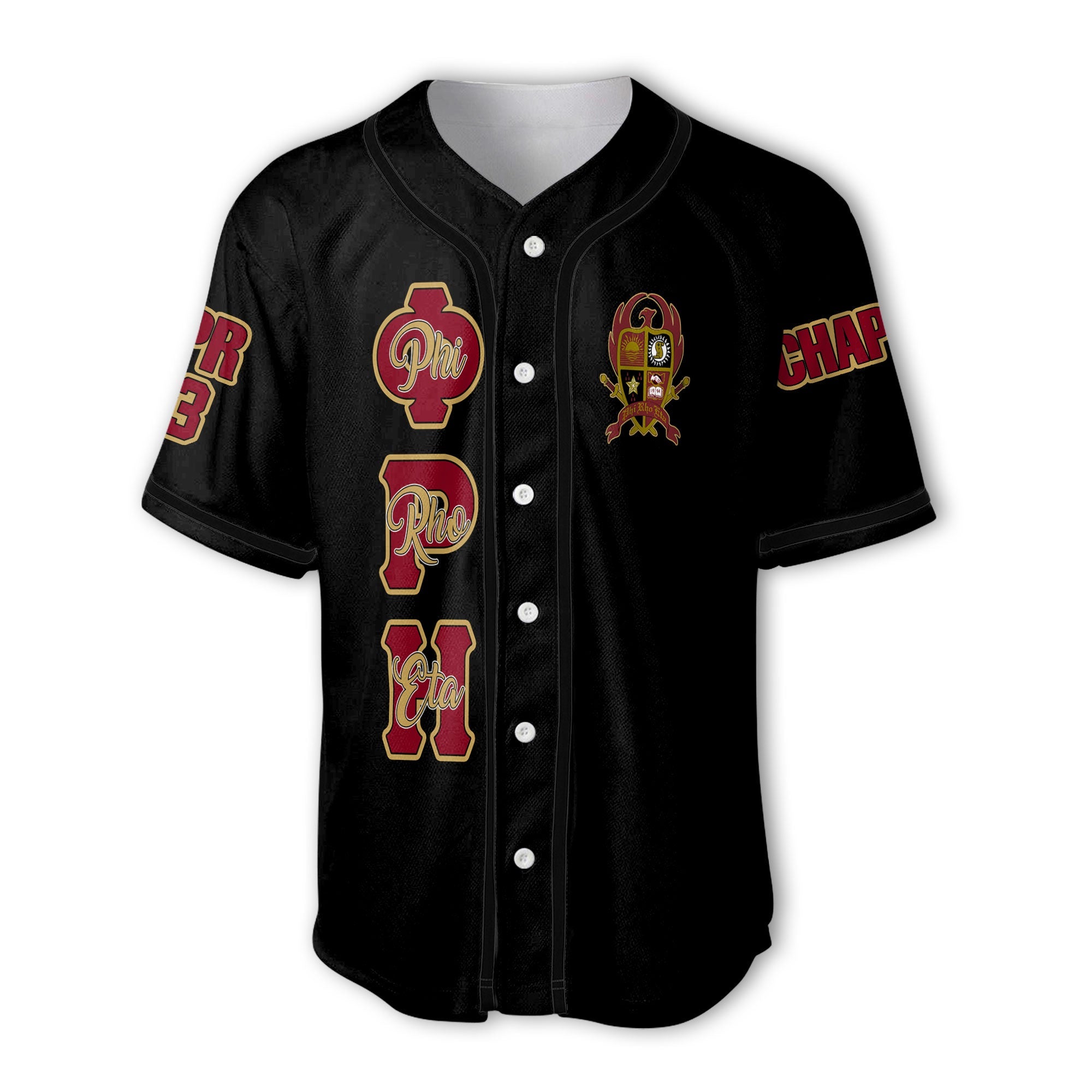 Fraternity Baseball Jersey - Personalized Phi Rho Eta Baseball Jersey Original Dark Style