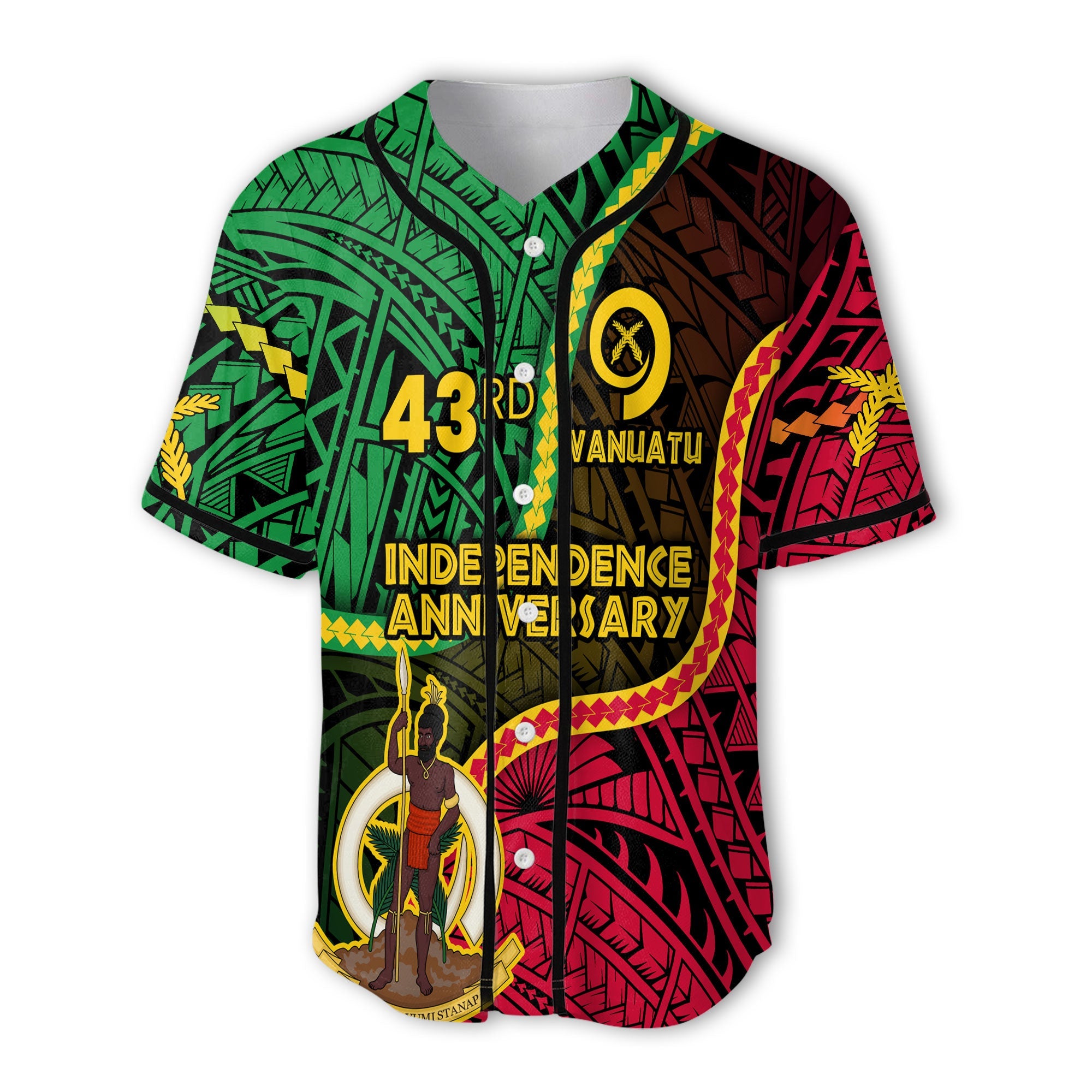 Vanuatu Baseball Jersey Independence Day 43rd Anniversary Style