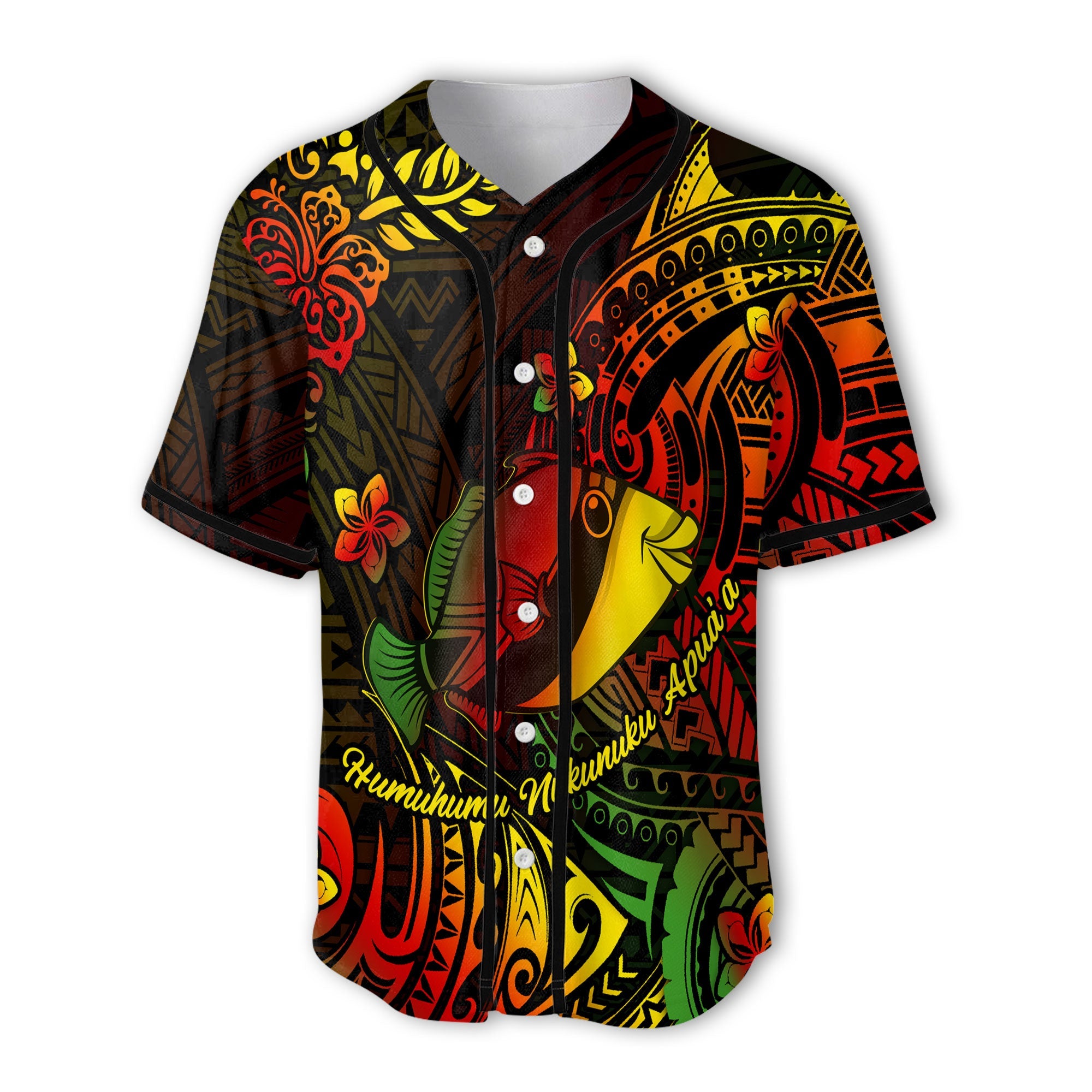 Hawaii Humuhumu Fish Baseball Jersey Reggae Style