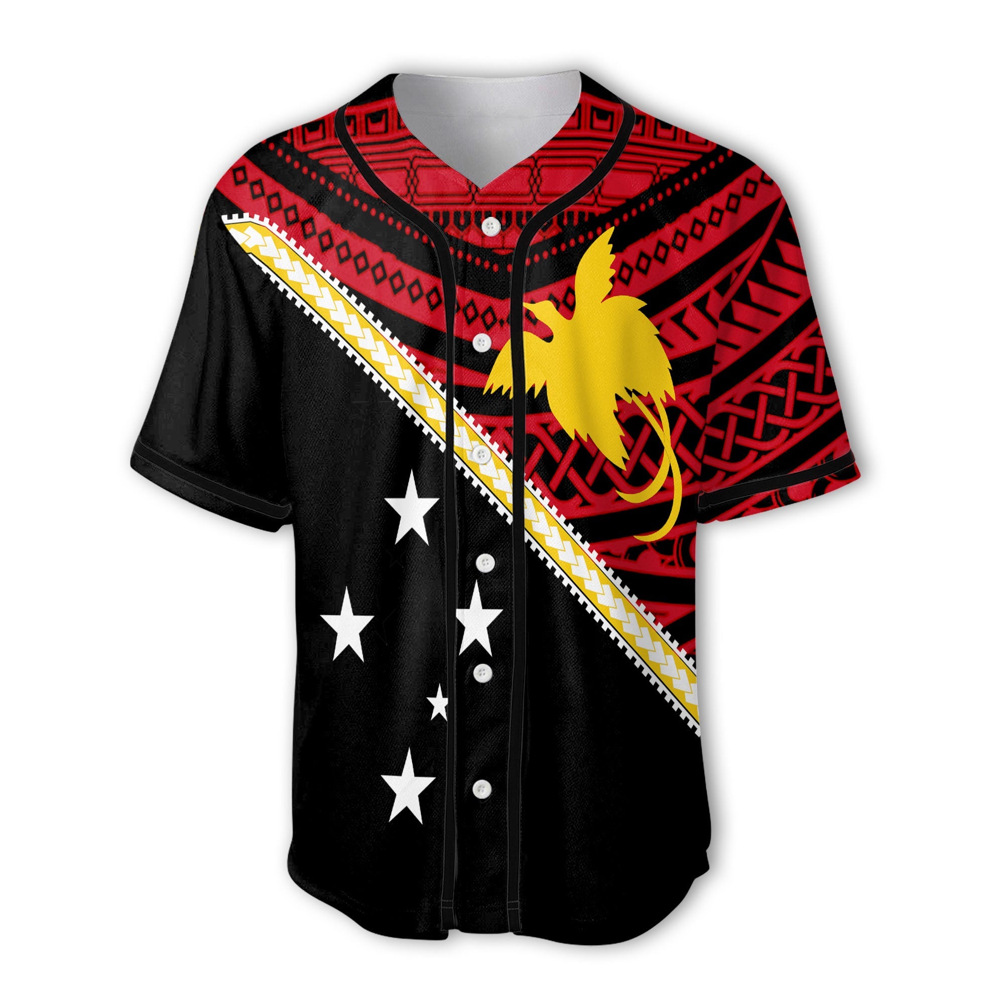 Papua New Guinea Baseball Jersey Polynesian Flag Style