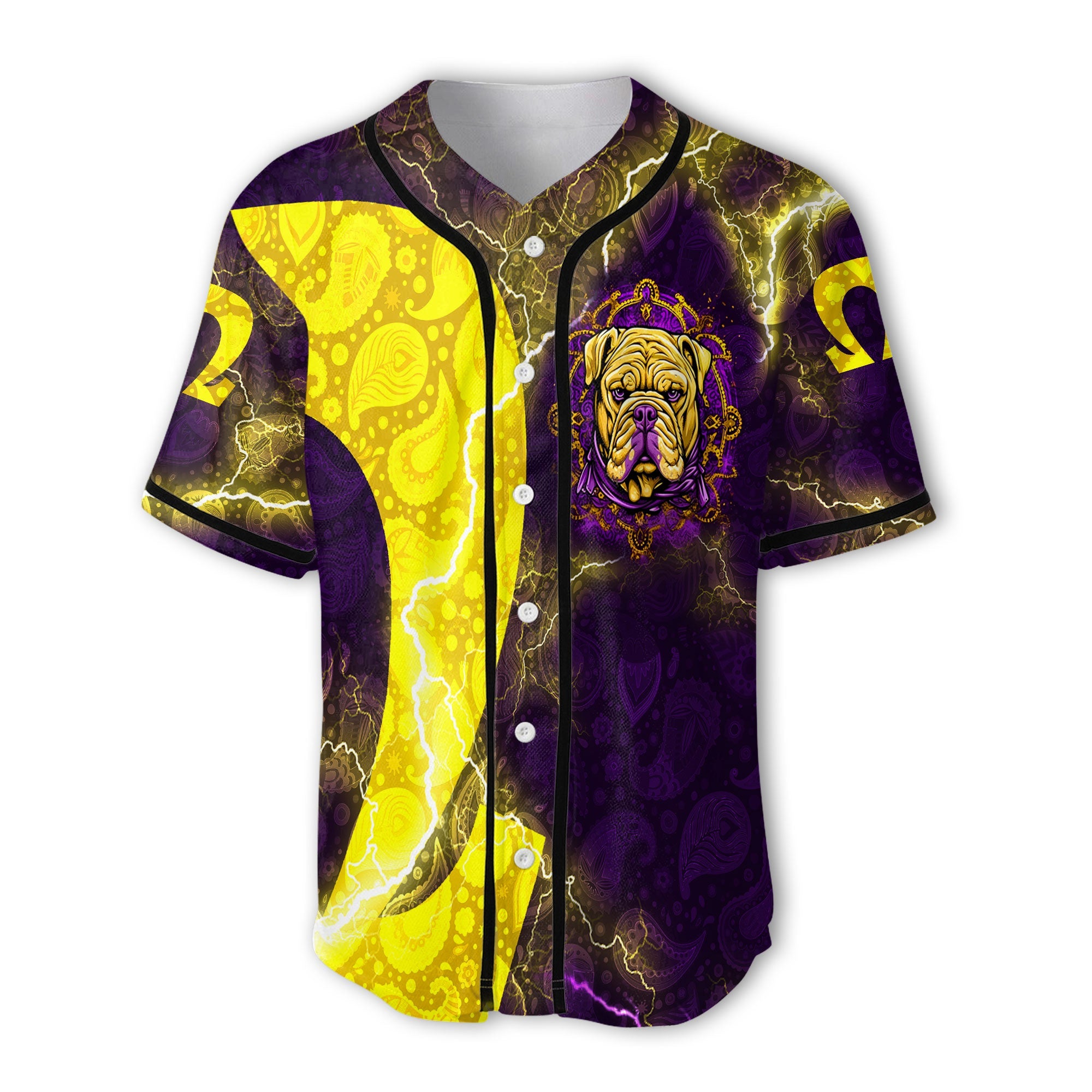 Fraternity Baseball Jersey - Omega Psi Phi Bulldog Baseball Jersey Thunder Style