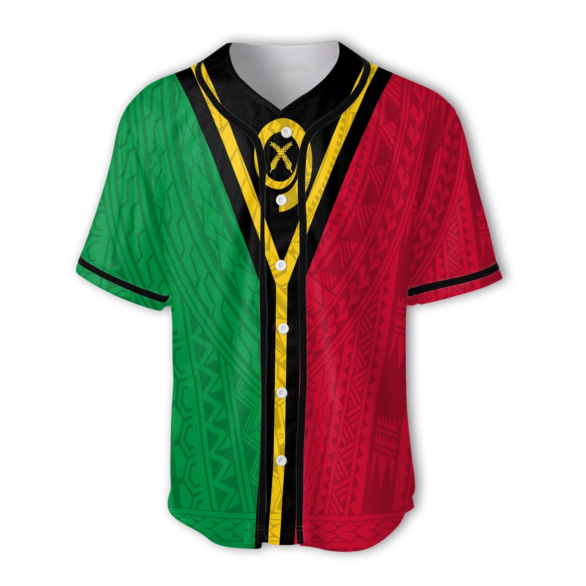 Vanuatu Baseball Jersey Polynesian Flag Style