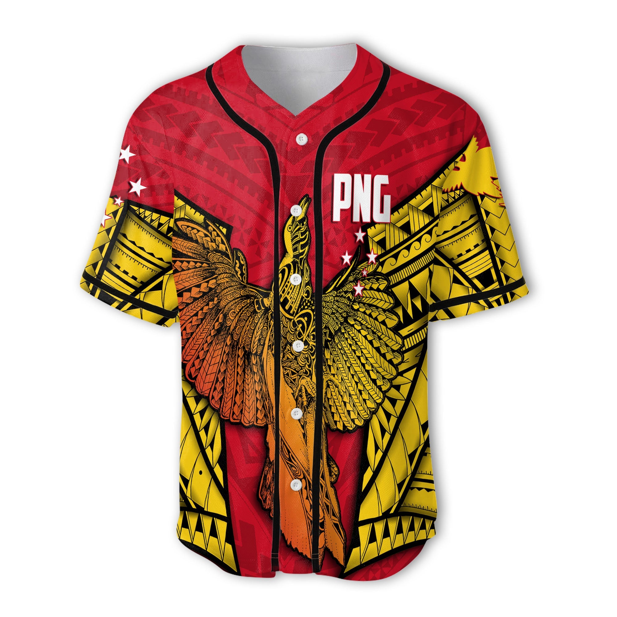 Papua New Guinea Independence Day Baseball Jersey Raggiana Bird of Paradise Style