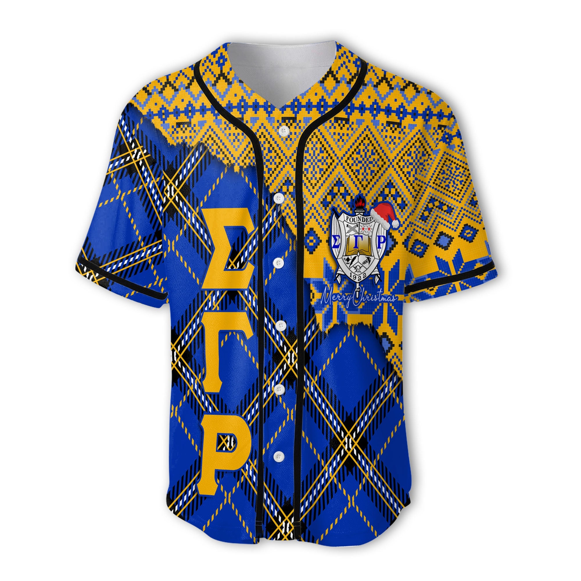 Sorority Baseball Jersey - Christmas Sigma Gamma Rho Girl Baseball Jersey Plaid Background Style