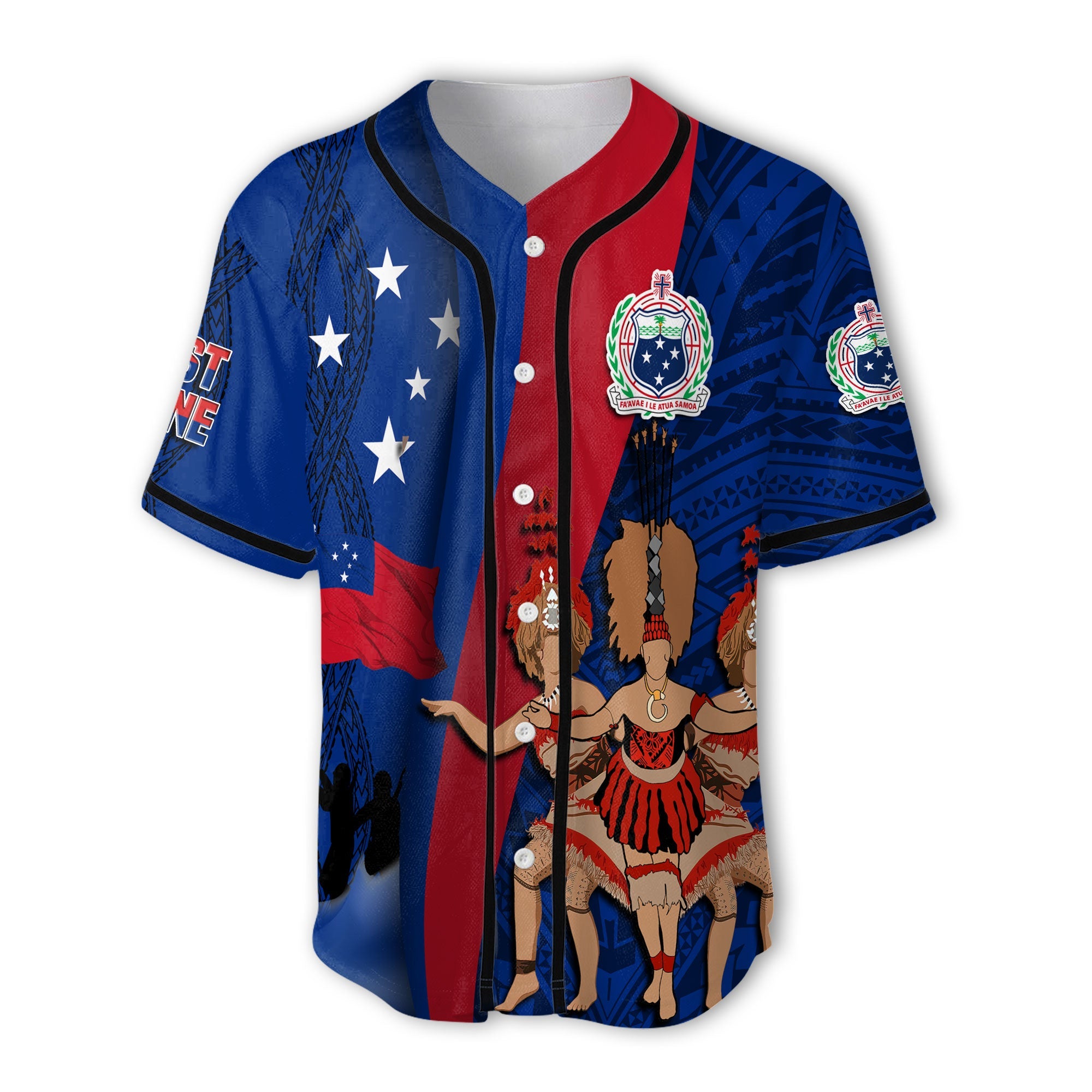 Samoa Independence Day Baseball Jersey Celebrating Dance Style