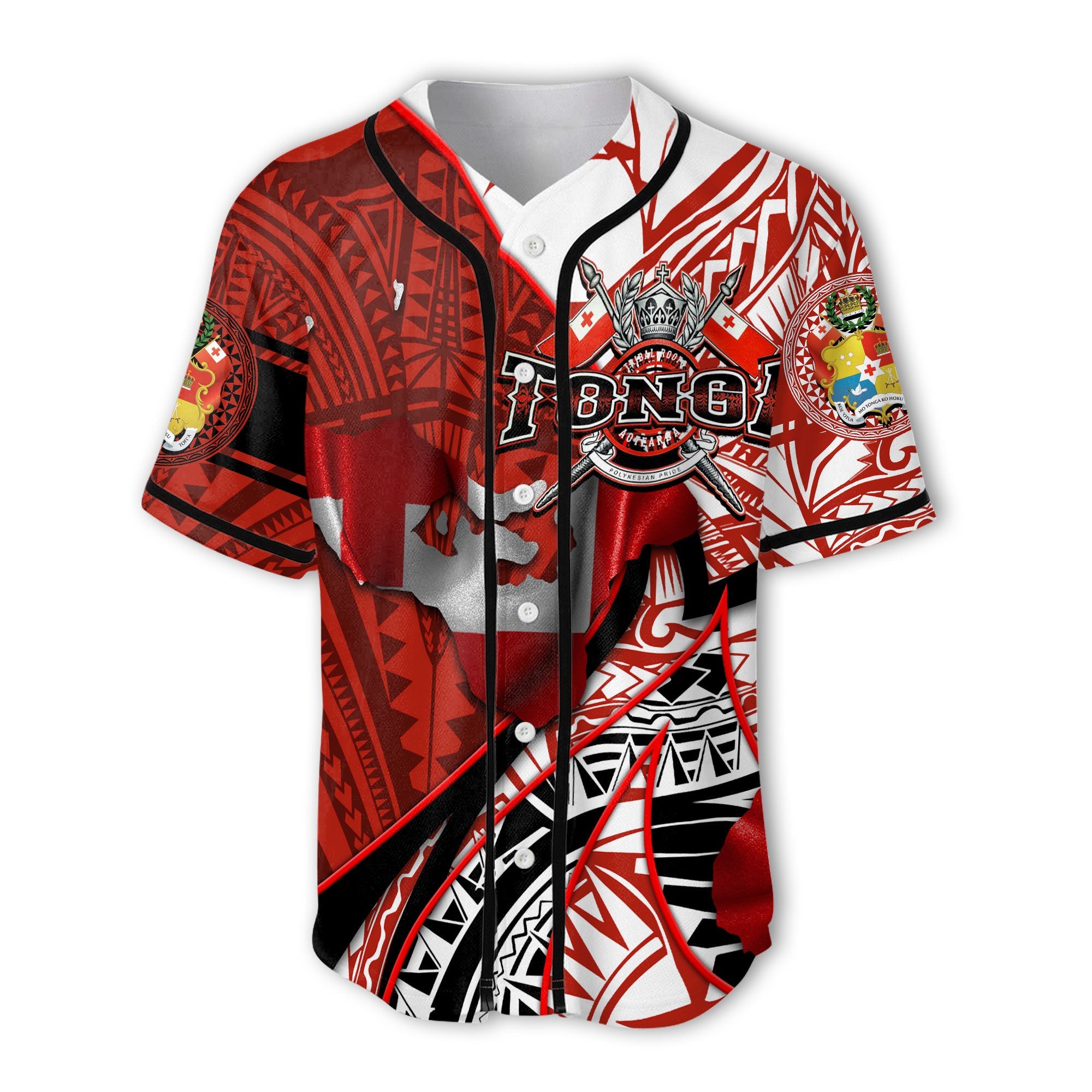 Tonga In My Heart Royal Coat Of Arms Baseball Jersey