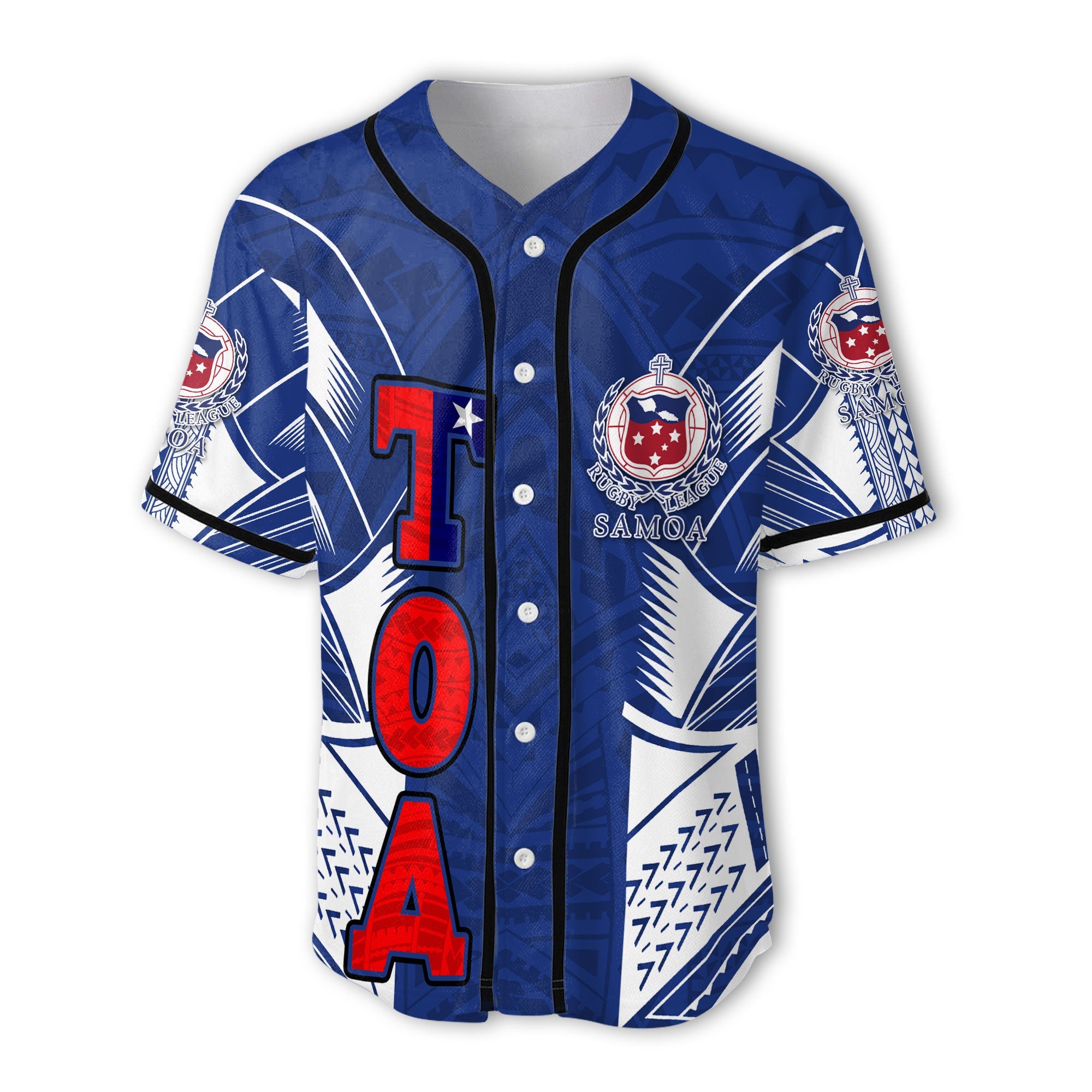 Custom TOA Samoa Rugby Baseball Jersey