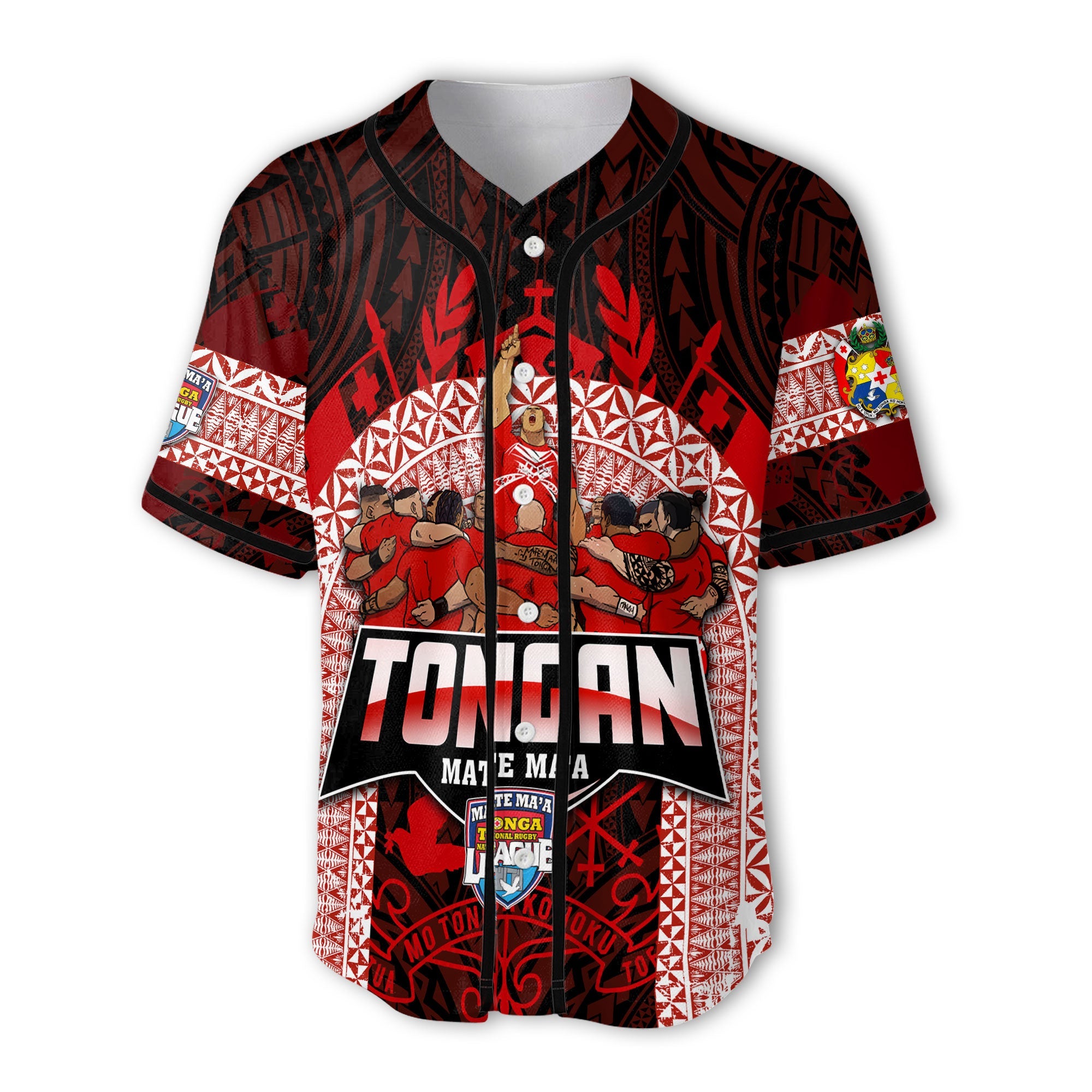 Custom Tonga Mate Ma'a Rugby League Baseball Jersey