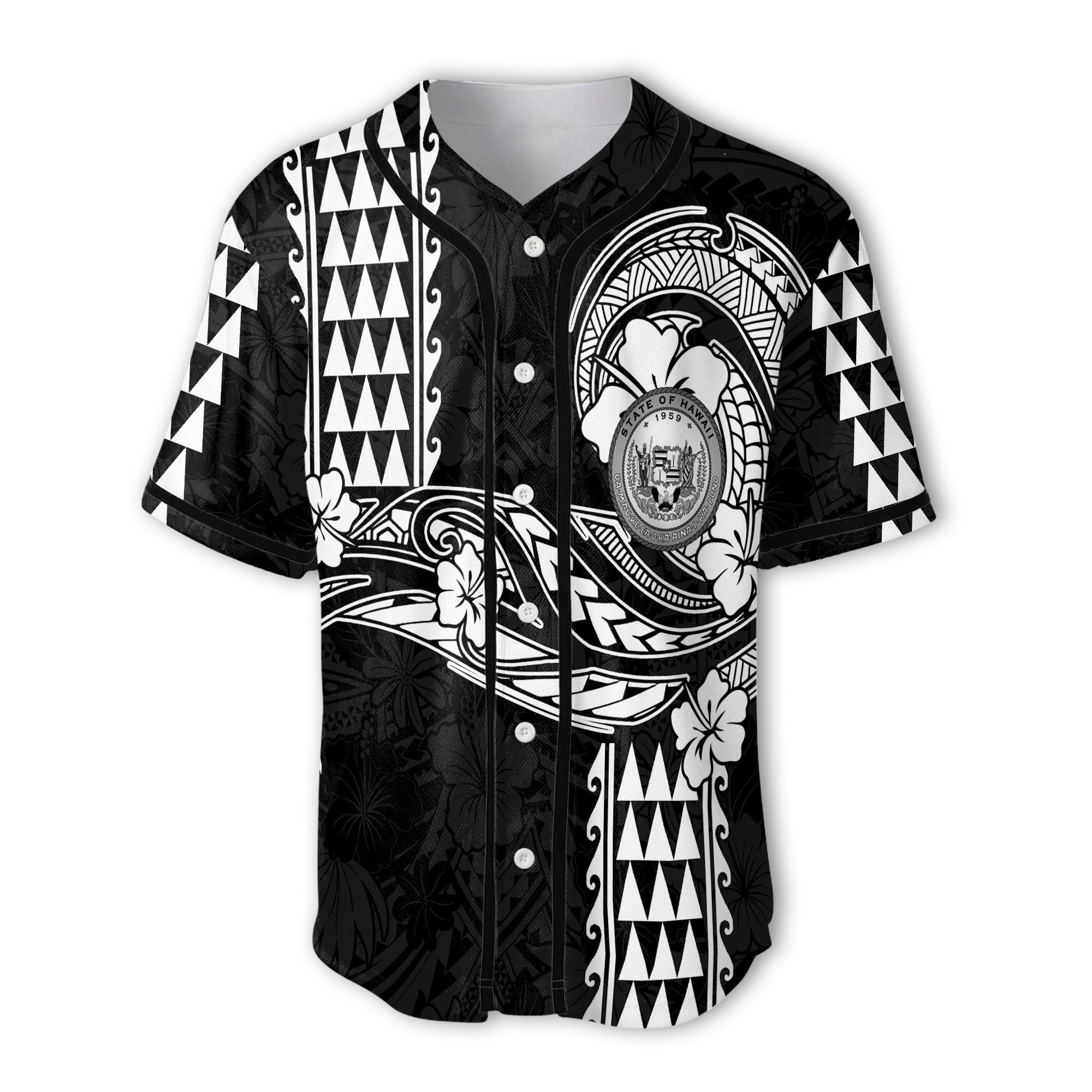 Hawaii Seal Baseball Jersey Turtle & Map Style