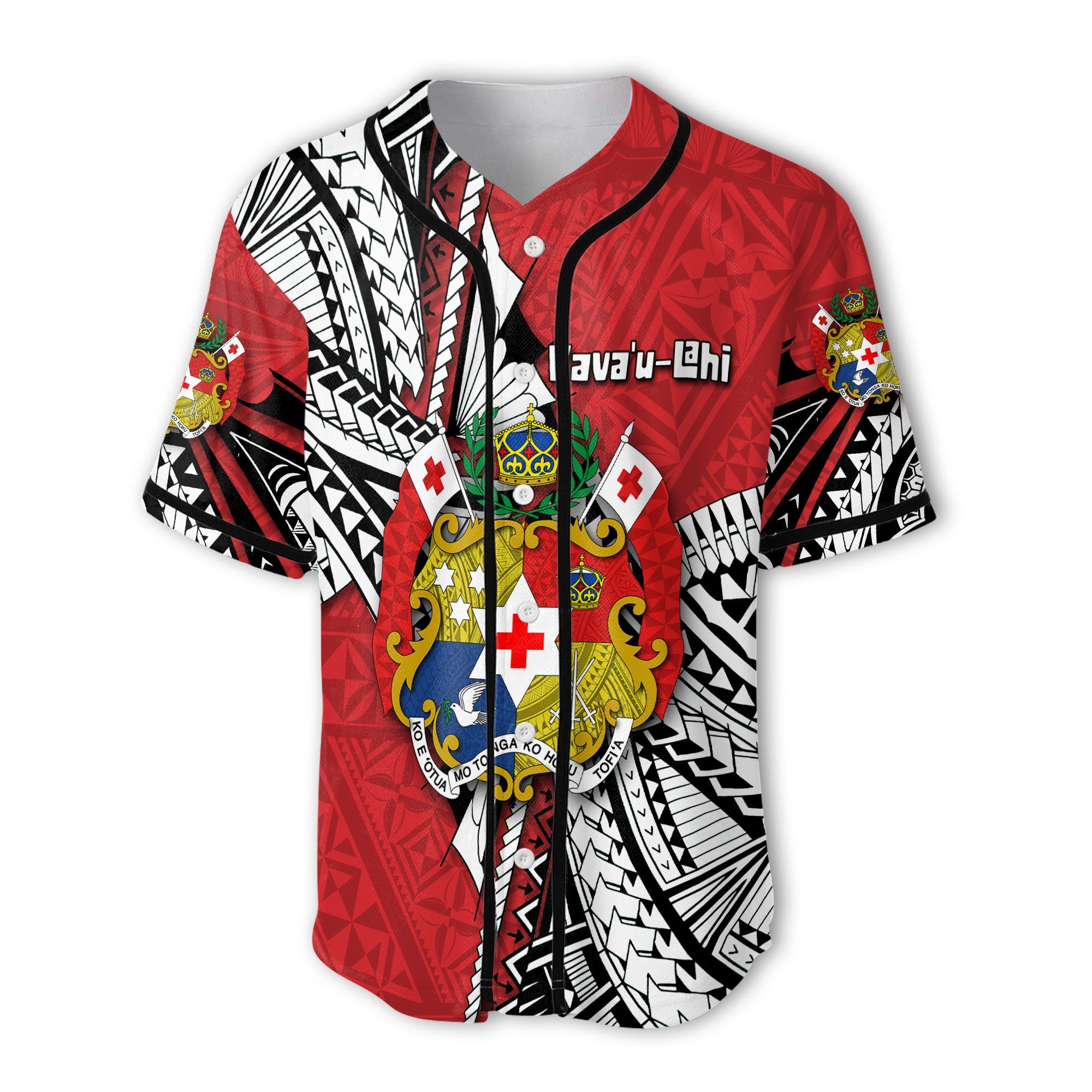 Custom Tonga Vava'u Lahi Coat Of Arms Baseball Jersey