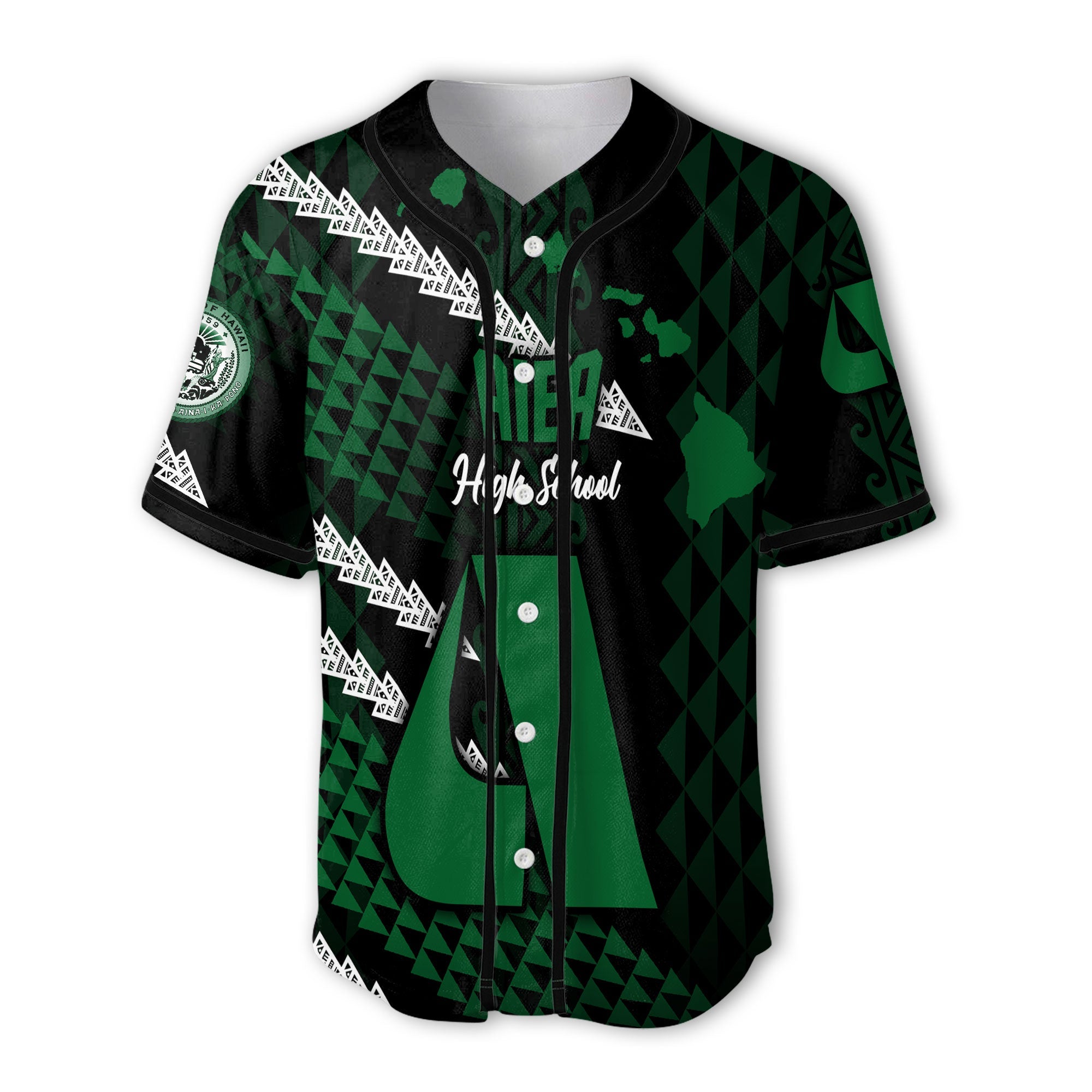 Hawaii Aiea High School Custom Baseball Jersey Map Style