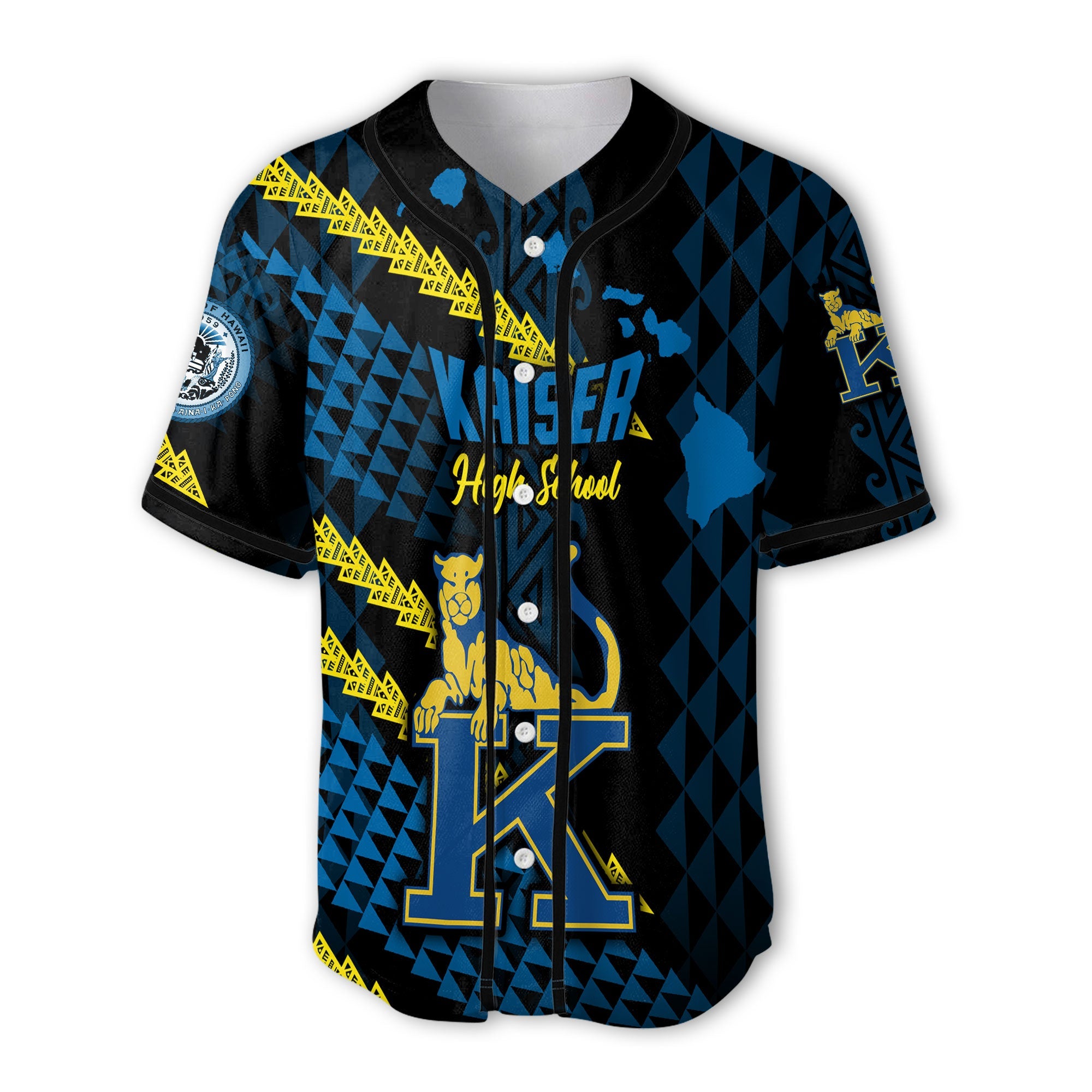 Hawaii Kaiser High School Custom Baseball Jersey Map Style