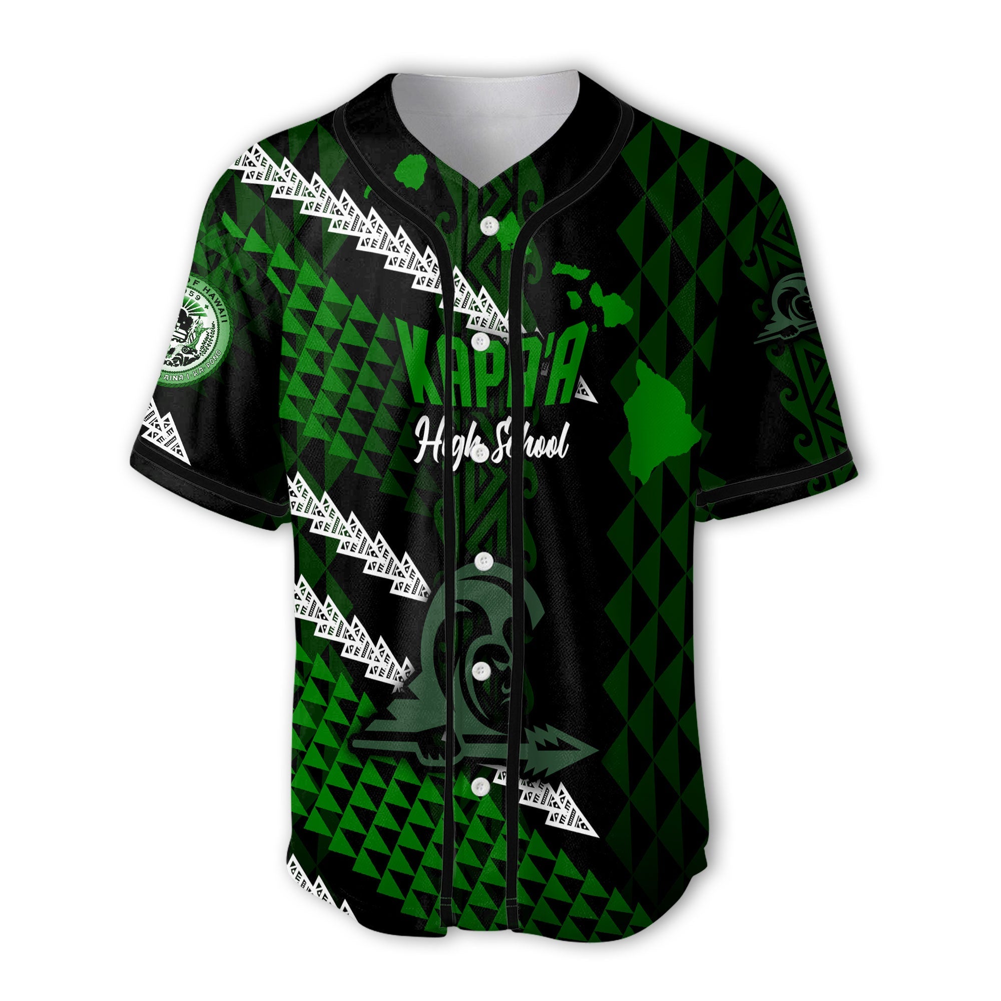 Hawaii Kapaa High School Custom Baseball Jersey Map Style