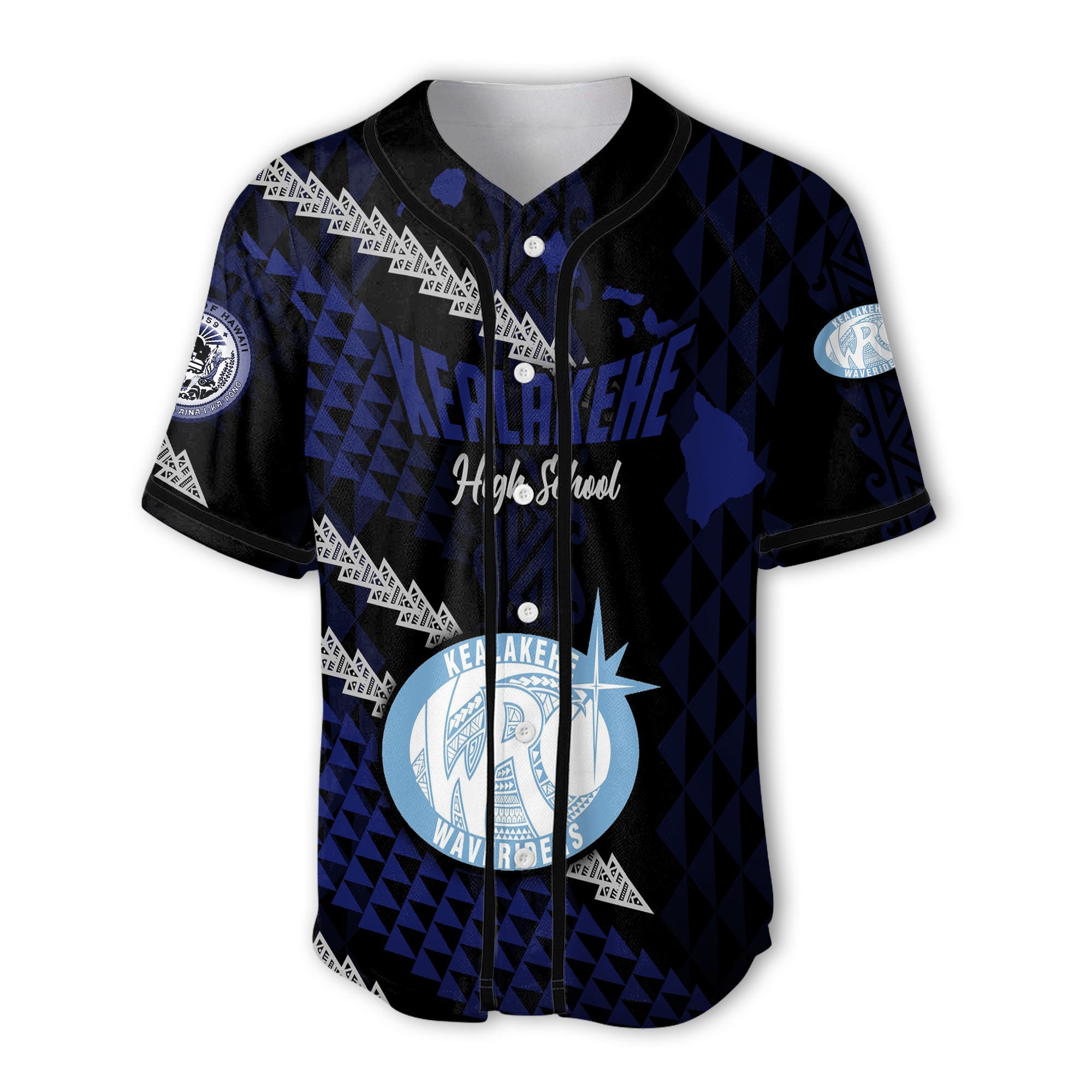 Hawaii Kealakehe High School Custom Baseball Jersey Map Style