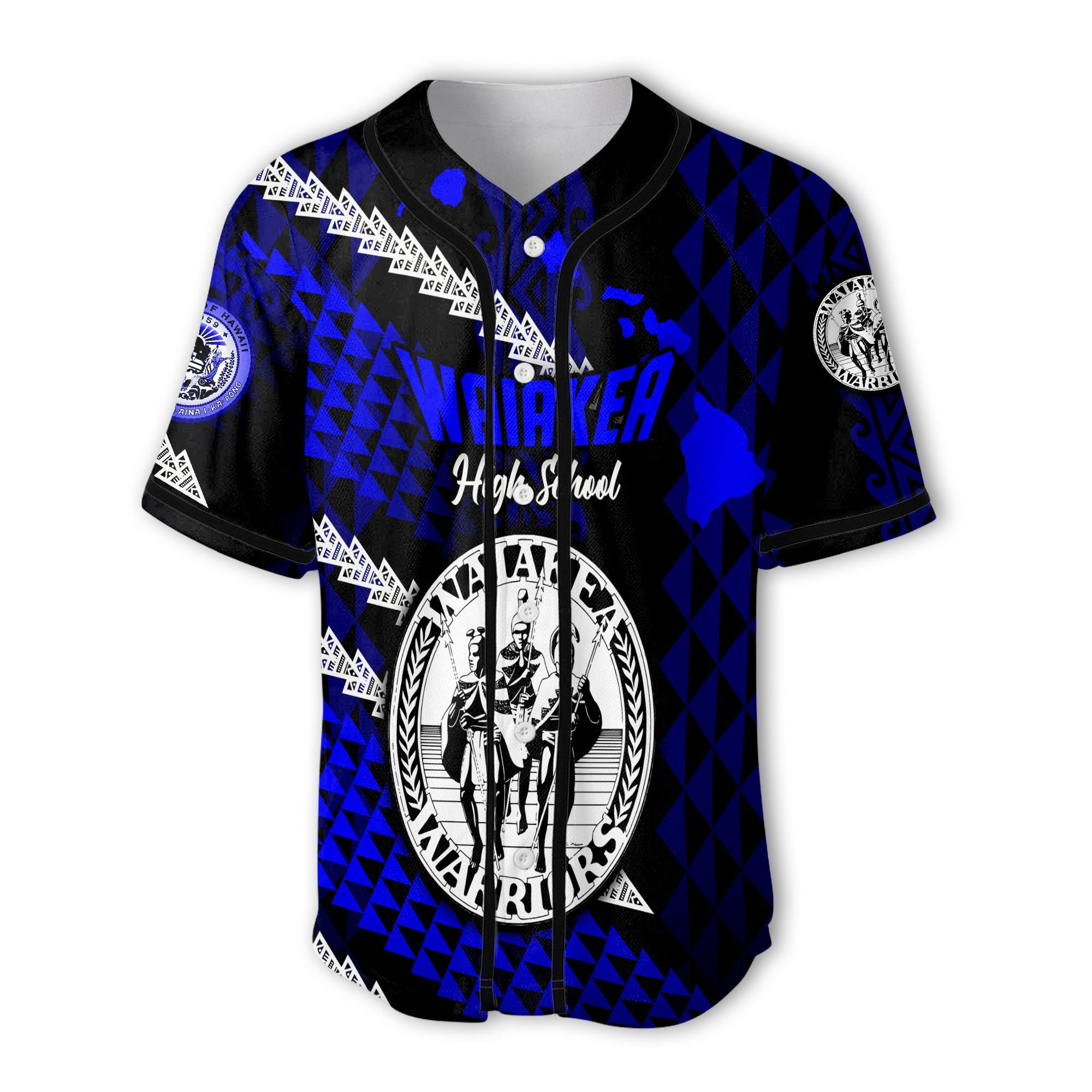 Hawaii Waiakea High School Custom Baseball Jersey Map Style