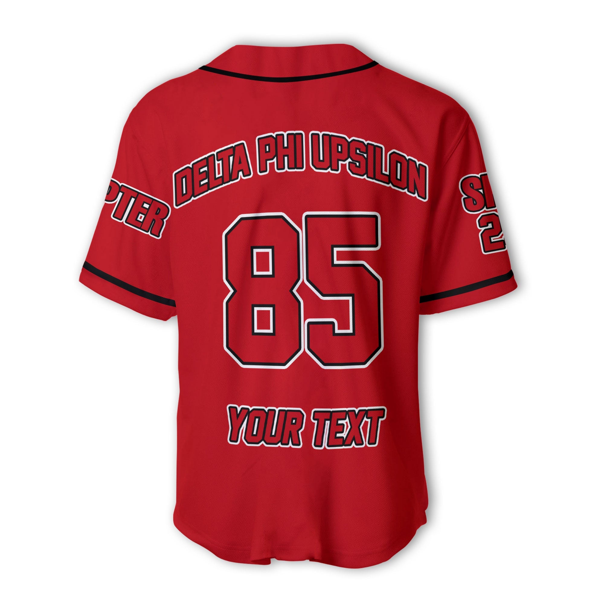 Fraternity Baseball Jersey - Personalized Delta Phi Upsilon Baseball Jersey Original Red Style