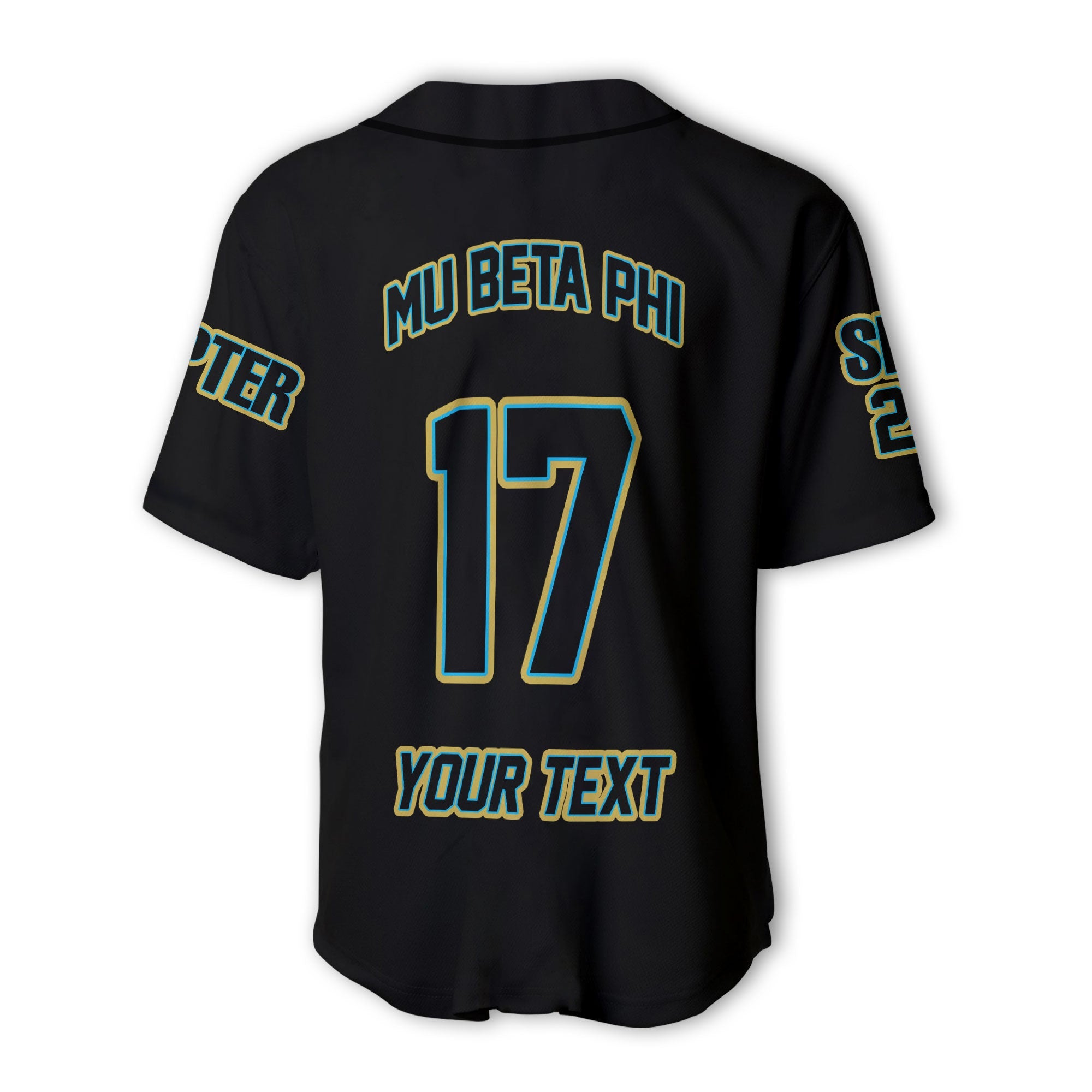 Fraternity Baseball Jersey - Personalized Mu Beta Phi Baseball Jersey Original Black Style