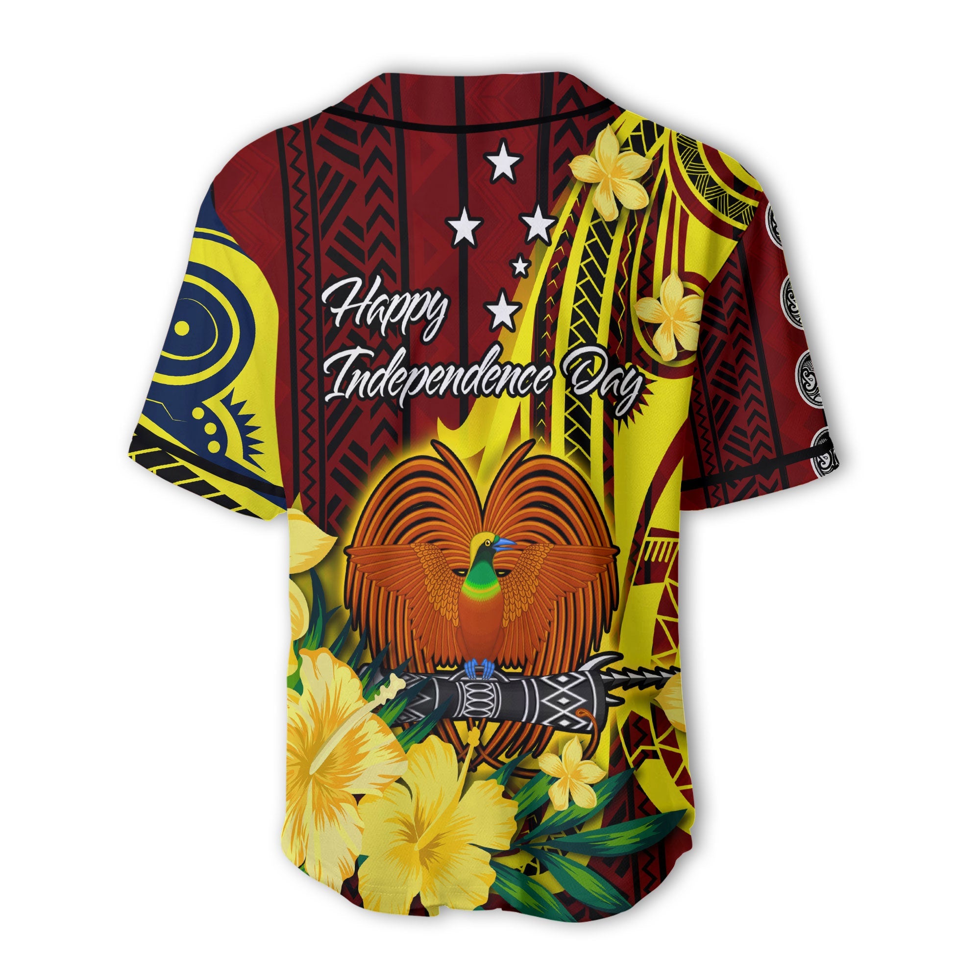 Custom Papua New Guinea Baseball Jersey Polynesian PNG Bird Independence Day - LH1