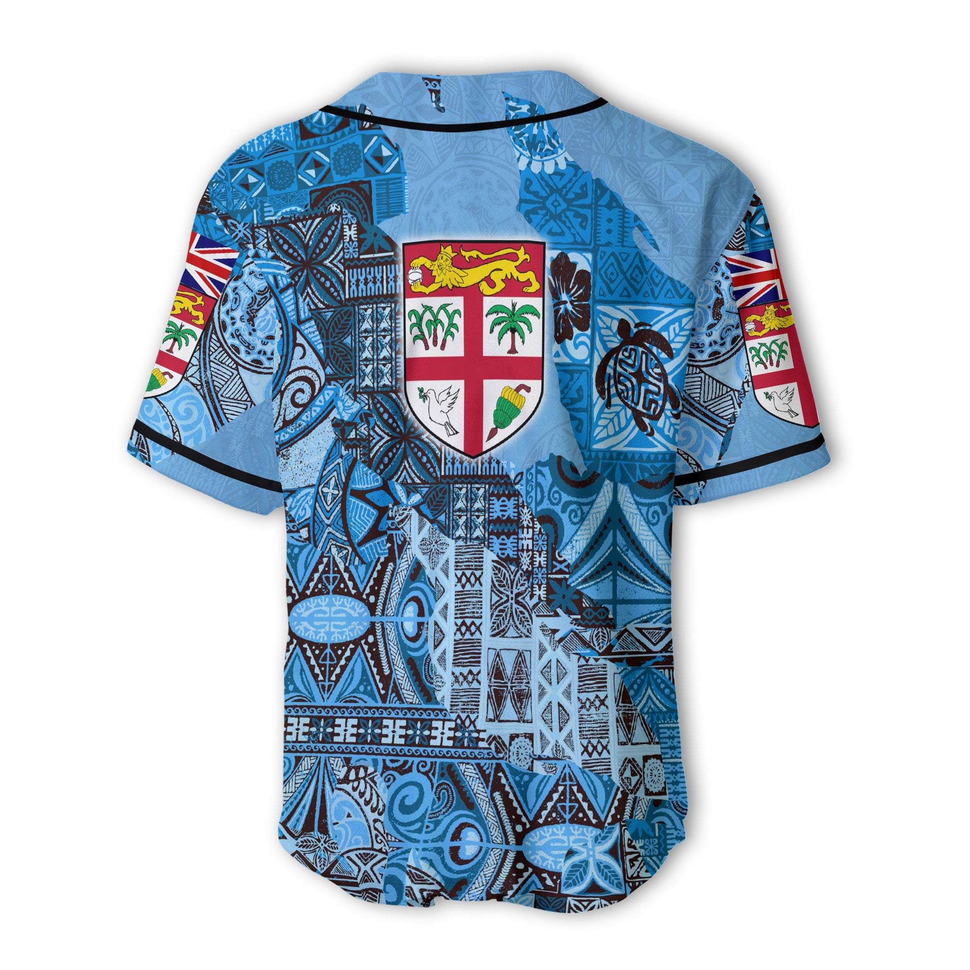 Fiji Flag & Coat Of Arms Baseball Jersey