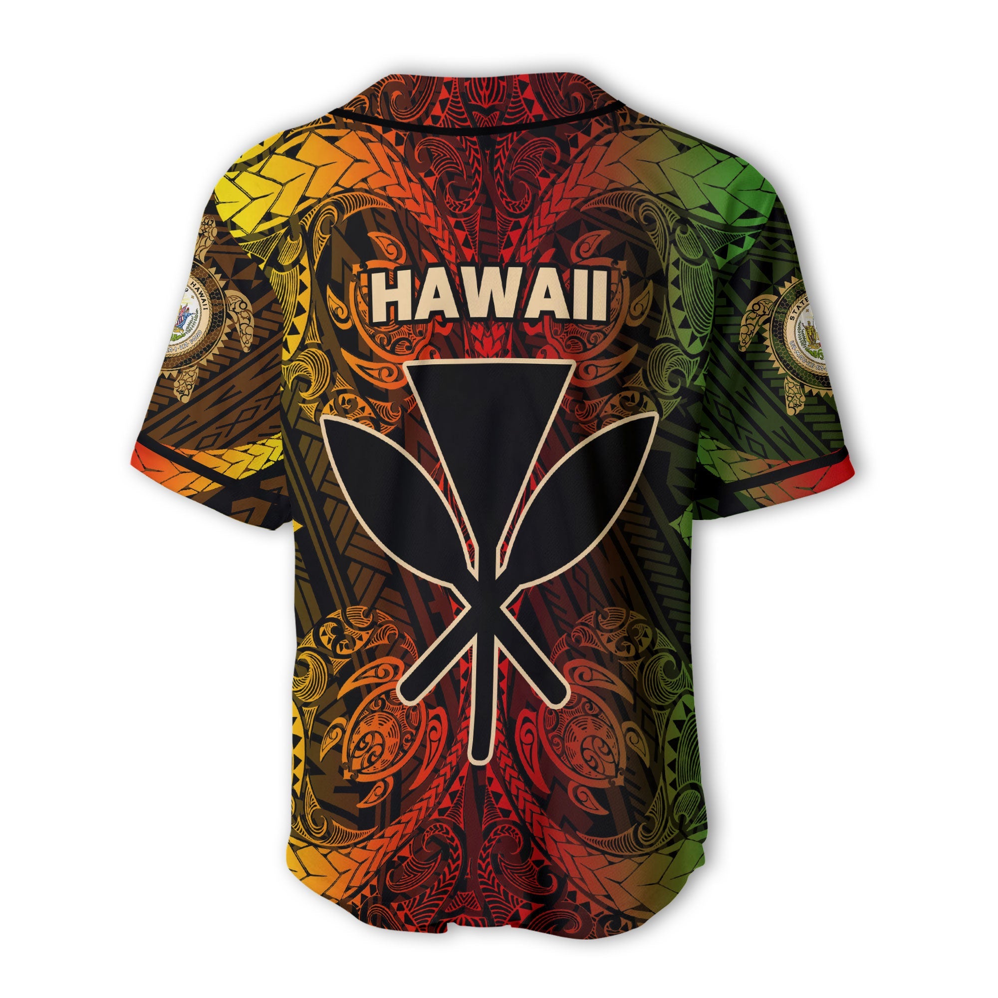 Kanaka Maoli Hawaii Baseball Jersey Reggae Style