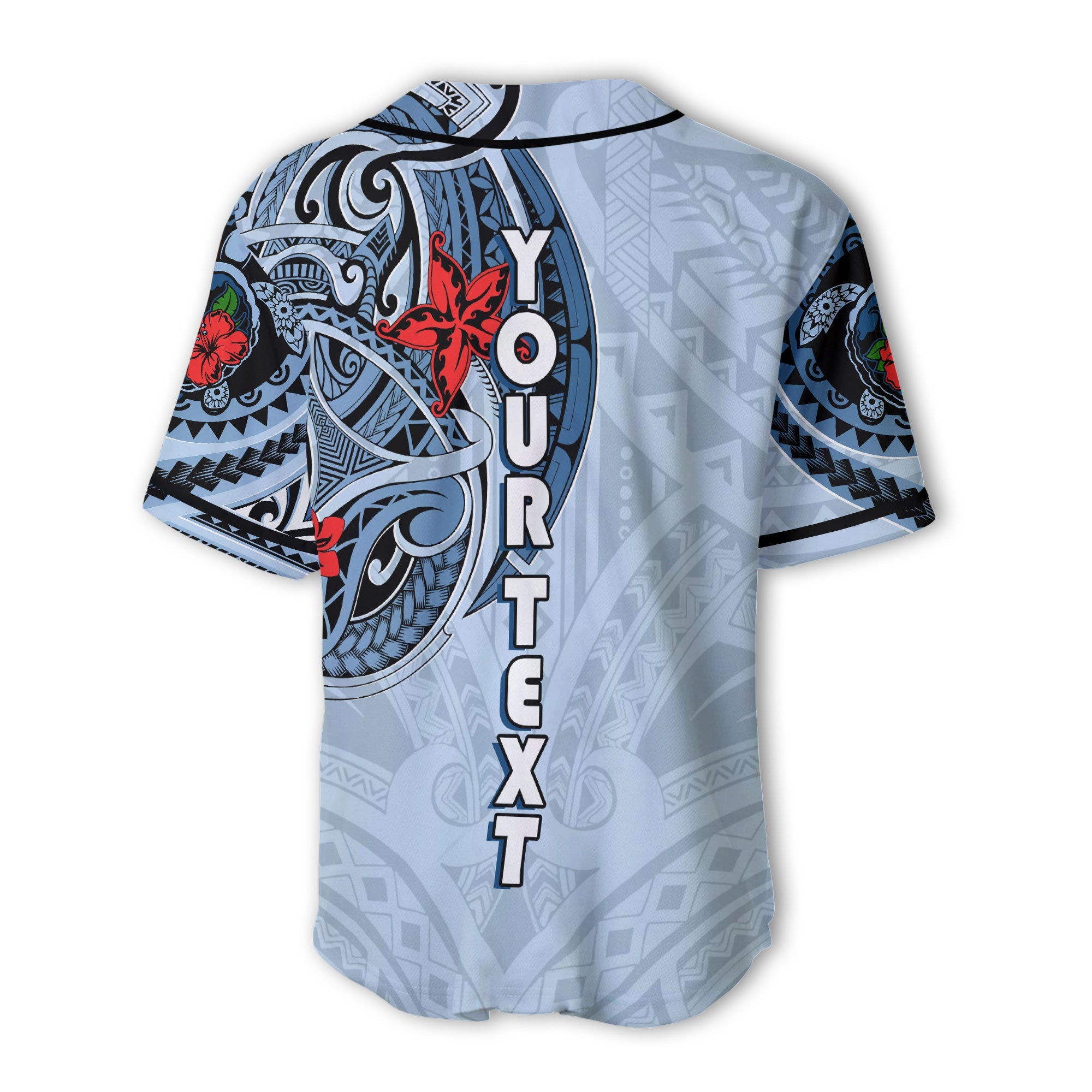 Custom King Kamehameha Hawaiian Baseball Jersey Sea Green Plumeria Style