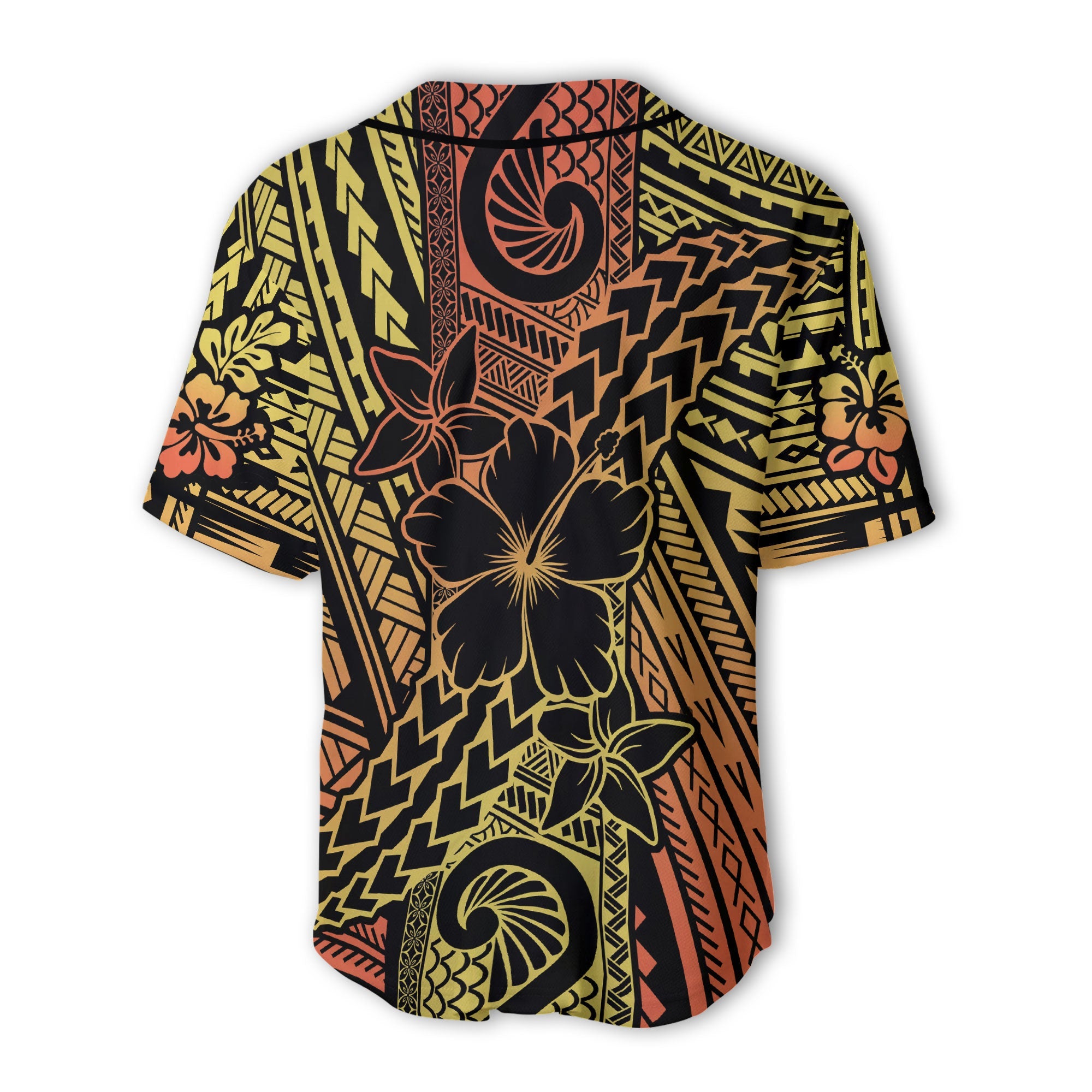 Hawaiian Reggae Baseball Jersey Polynesian Hibiscus Style